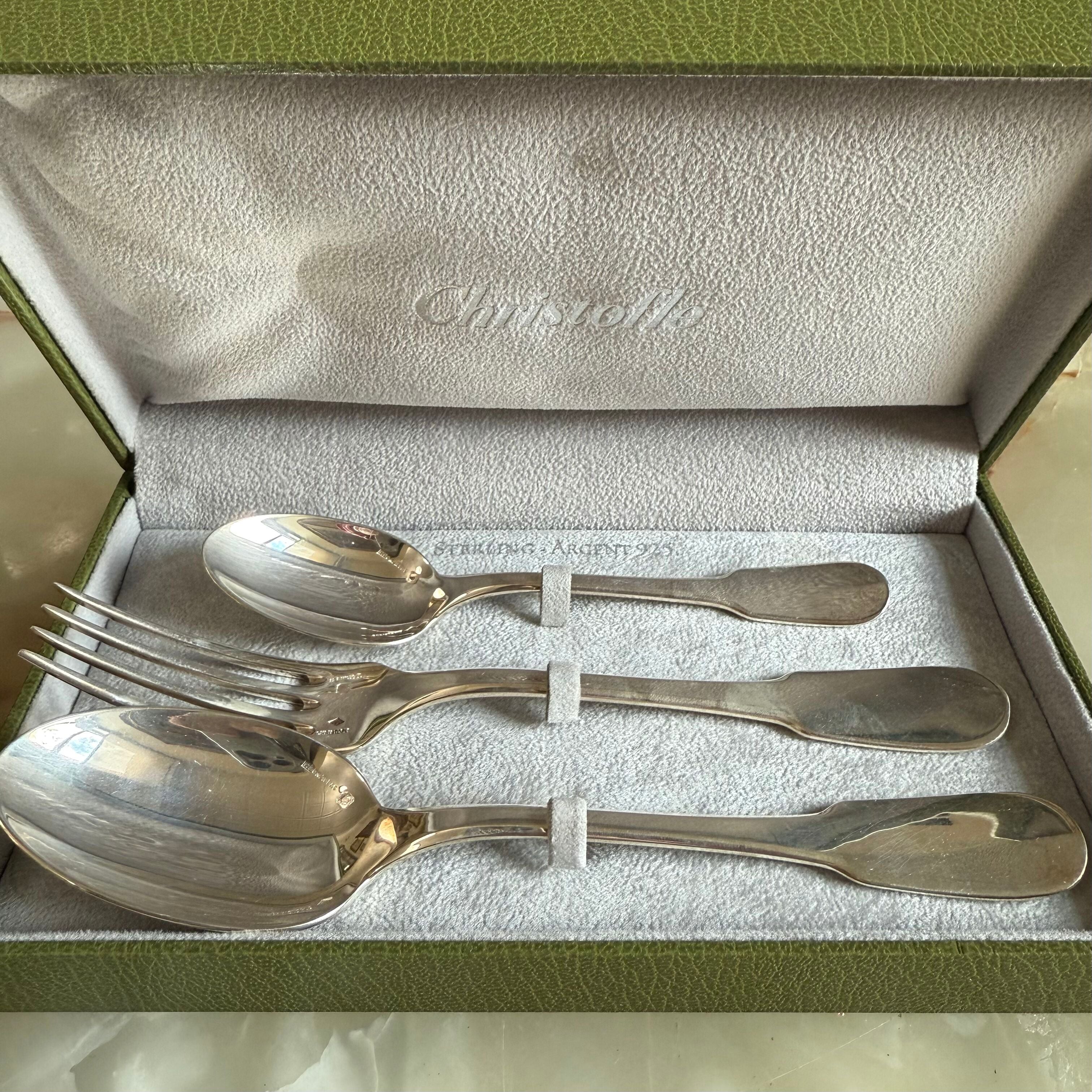 Christofle Cluny Sterling Three-Piece Children’s Flatware Set