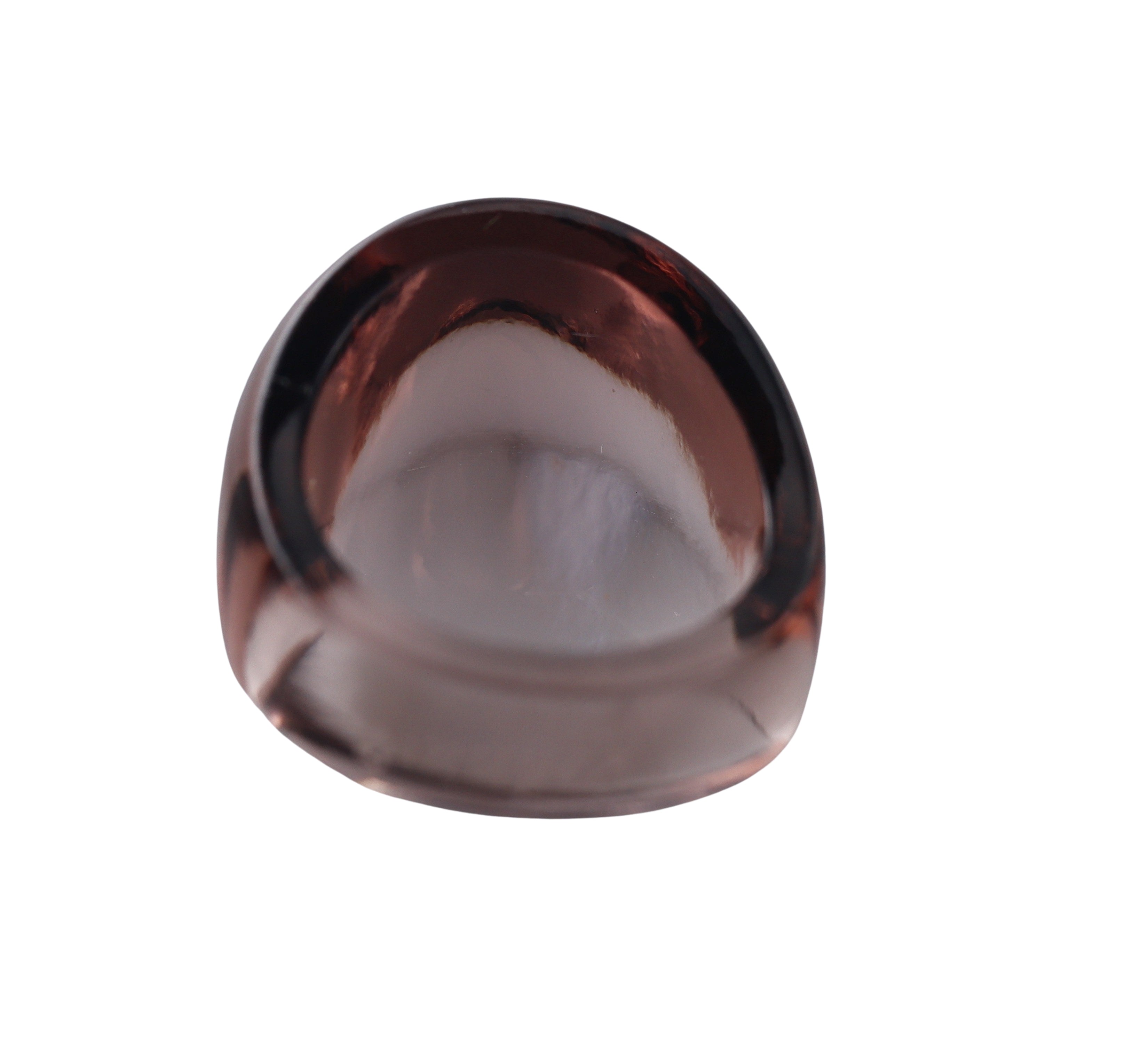 Lalique Cabochon Signet Light Brown Crystal Ring 028174