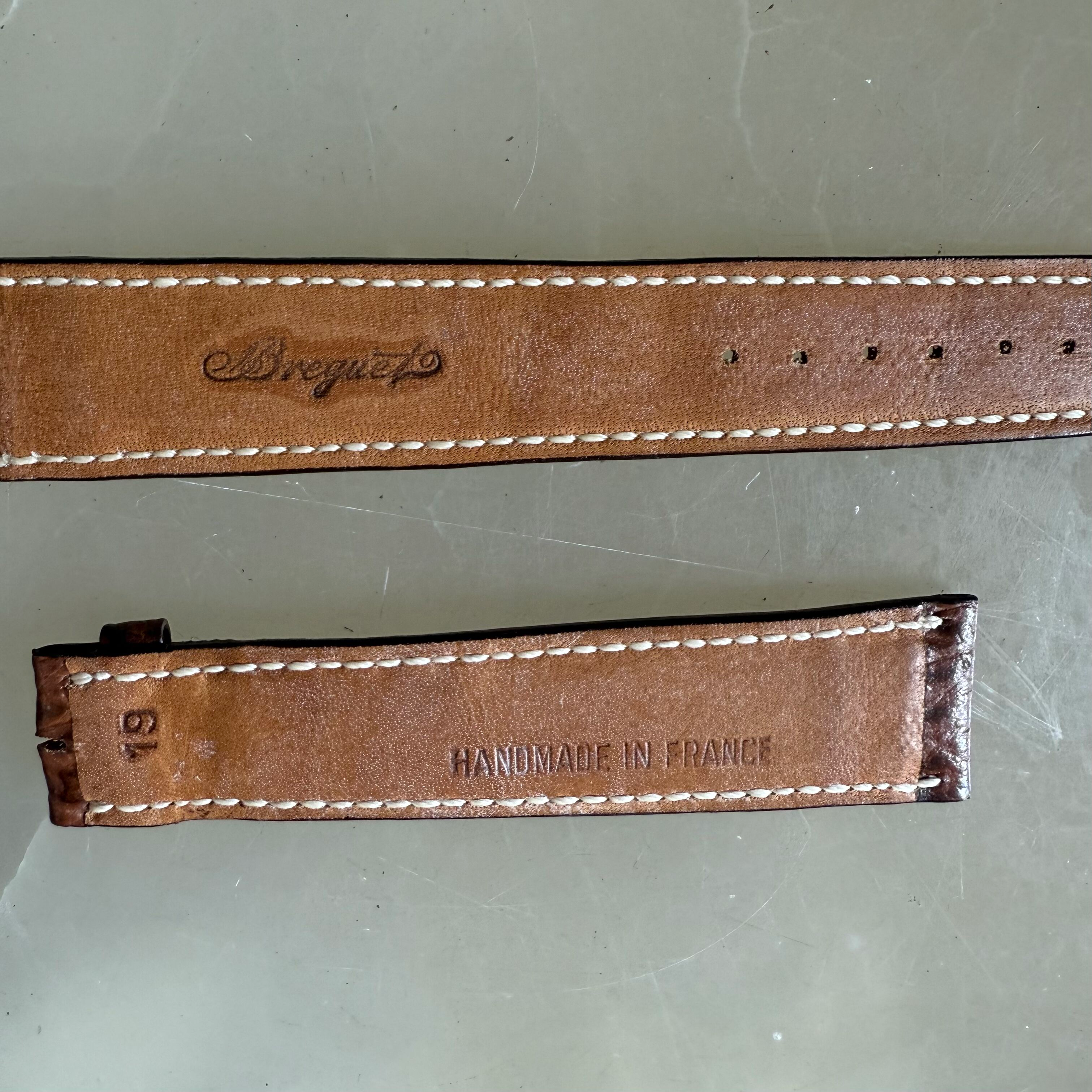 Authentic Breguet Brown Shark Watch Strap Band 19.5mm Padded & Stitched