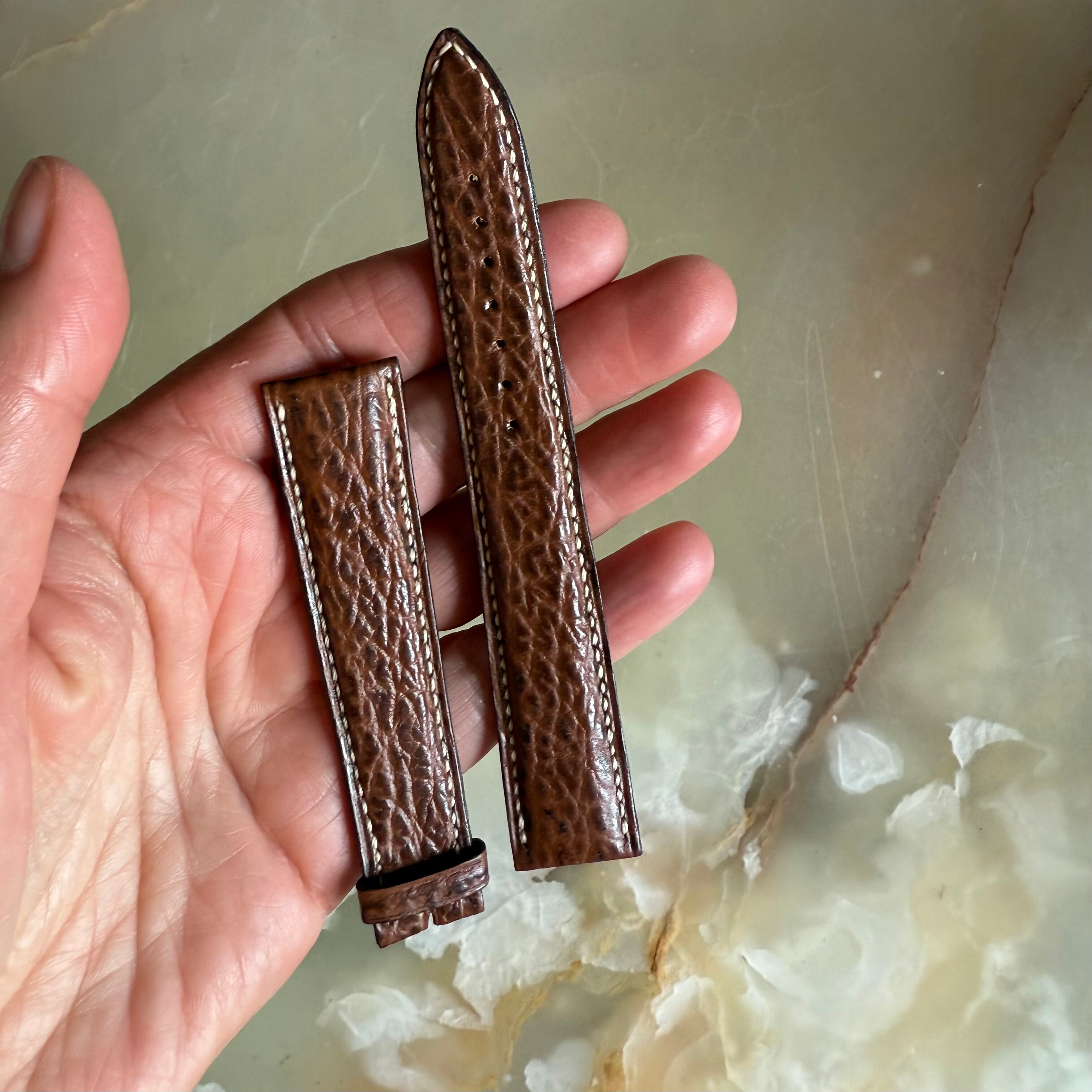 Authentic Breguet Brown Shark Watch Strap Band 19.5mm Padded & Stitched