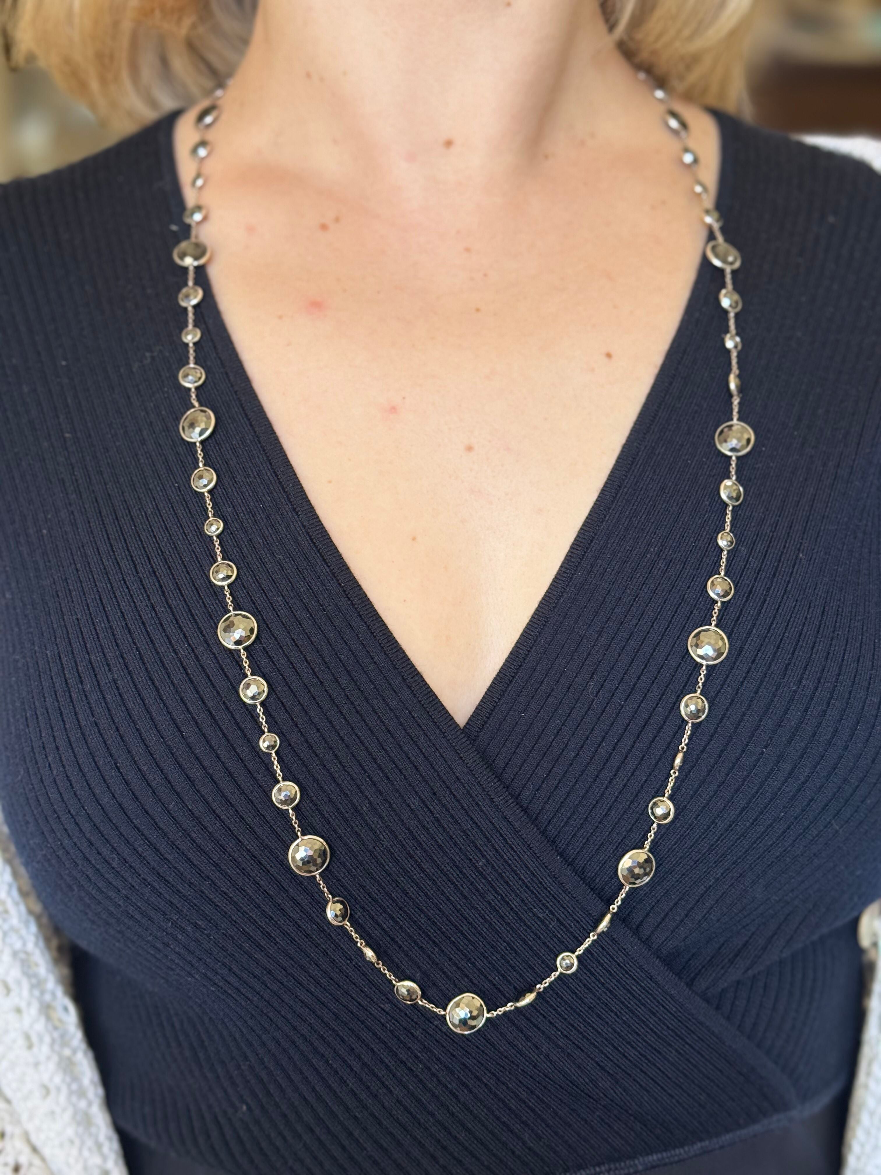 Ippolita Lollipop Lollitini Sterling Silver Hematite Long Station Necklace