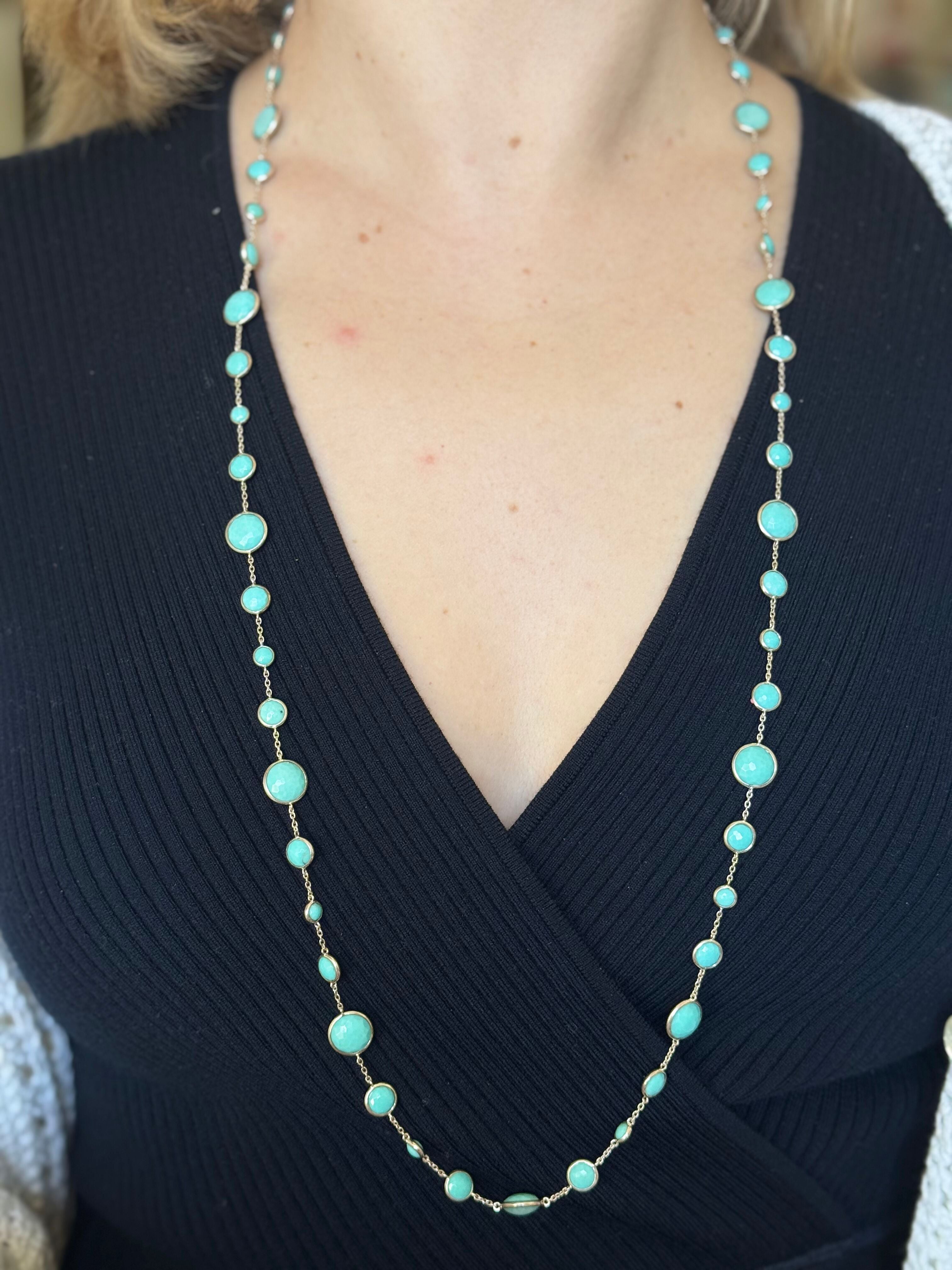 Ippolita Lollipop Lollitini Sterling Silver Turquoise Long Station Necklace