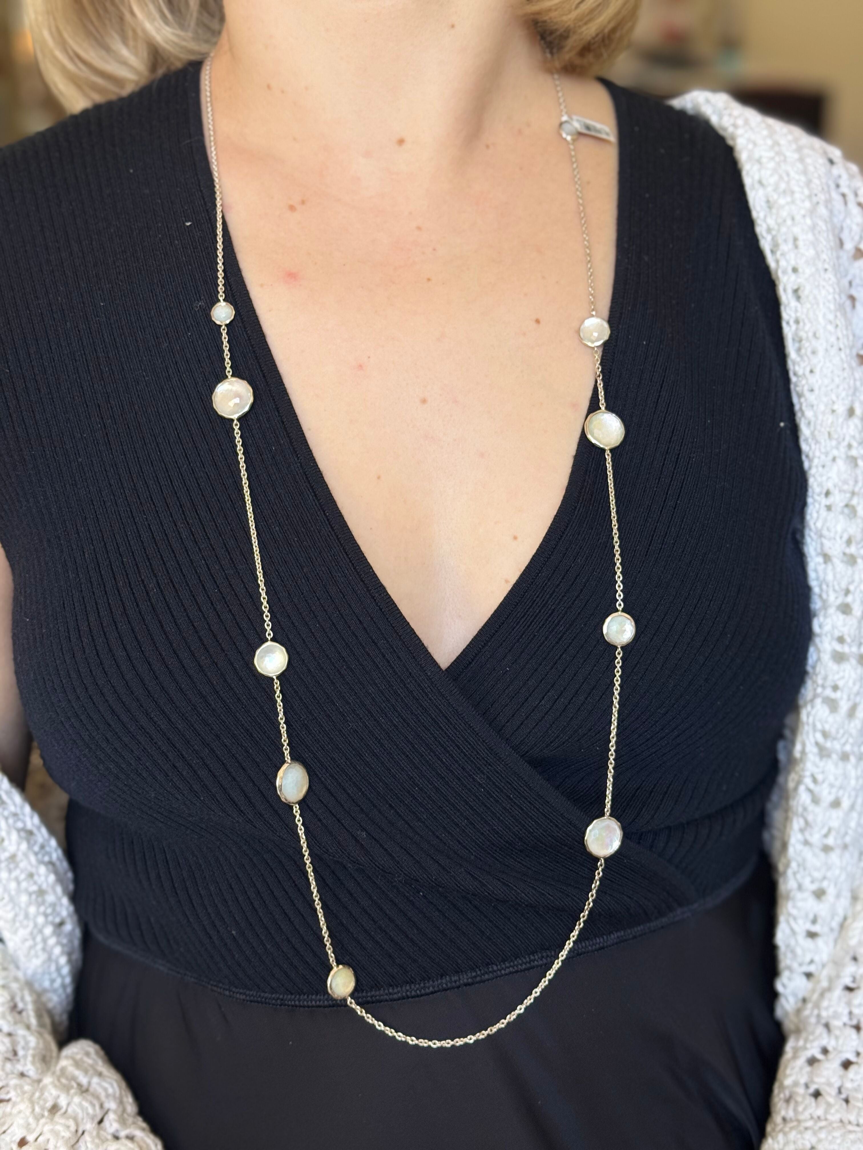 Ippolita Sterling Silver Wonderland MOP & Rock Crystal Long Station Necklace
