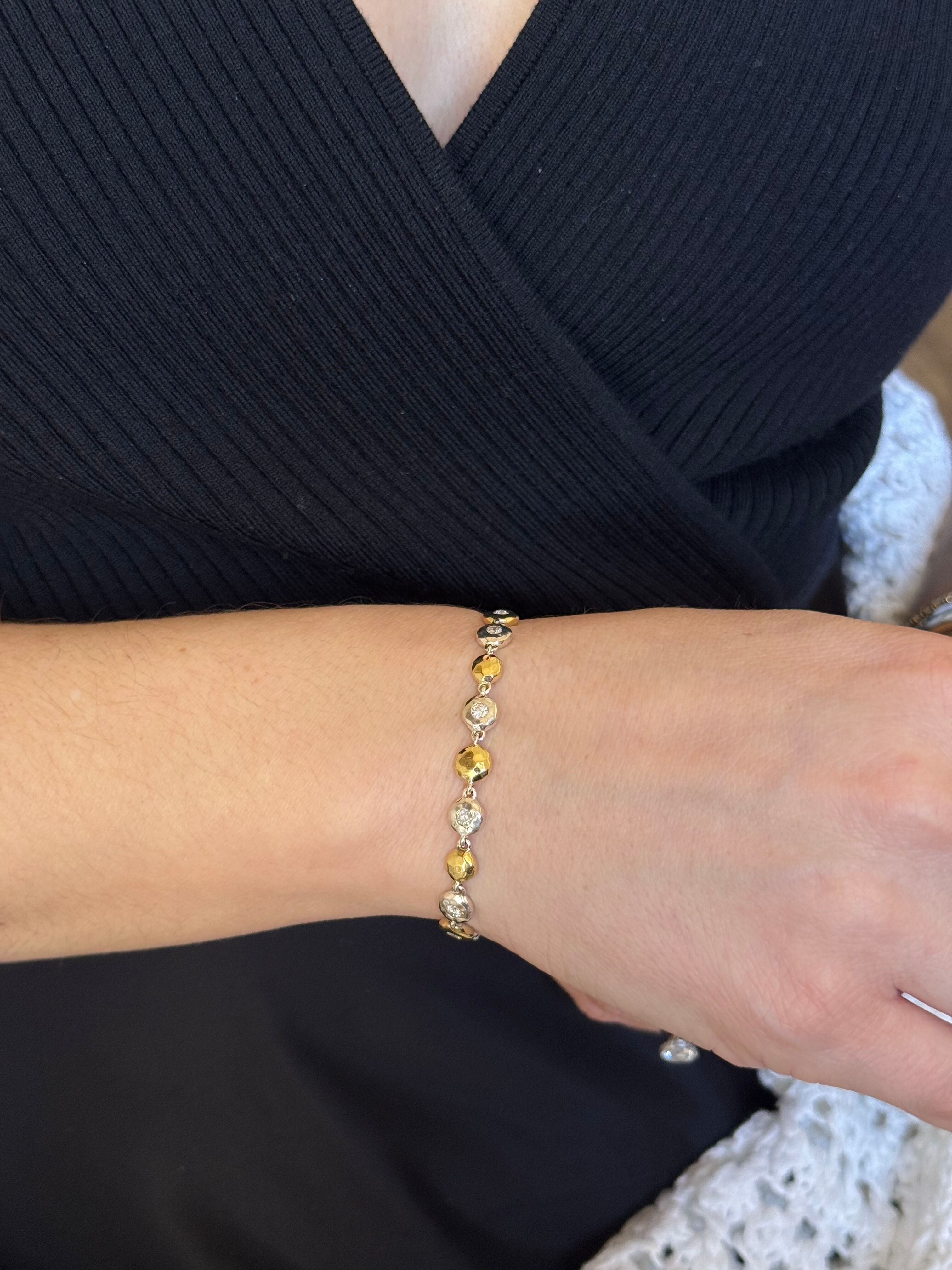 Ippolita Stardust 1.19ctw Diamond Sterling Silver Gold Bracelet