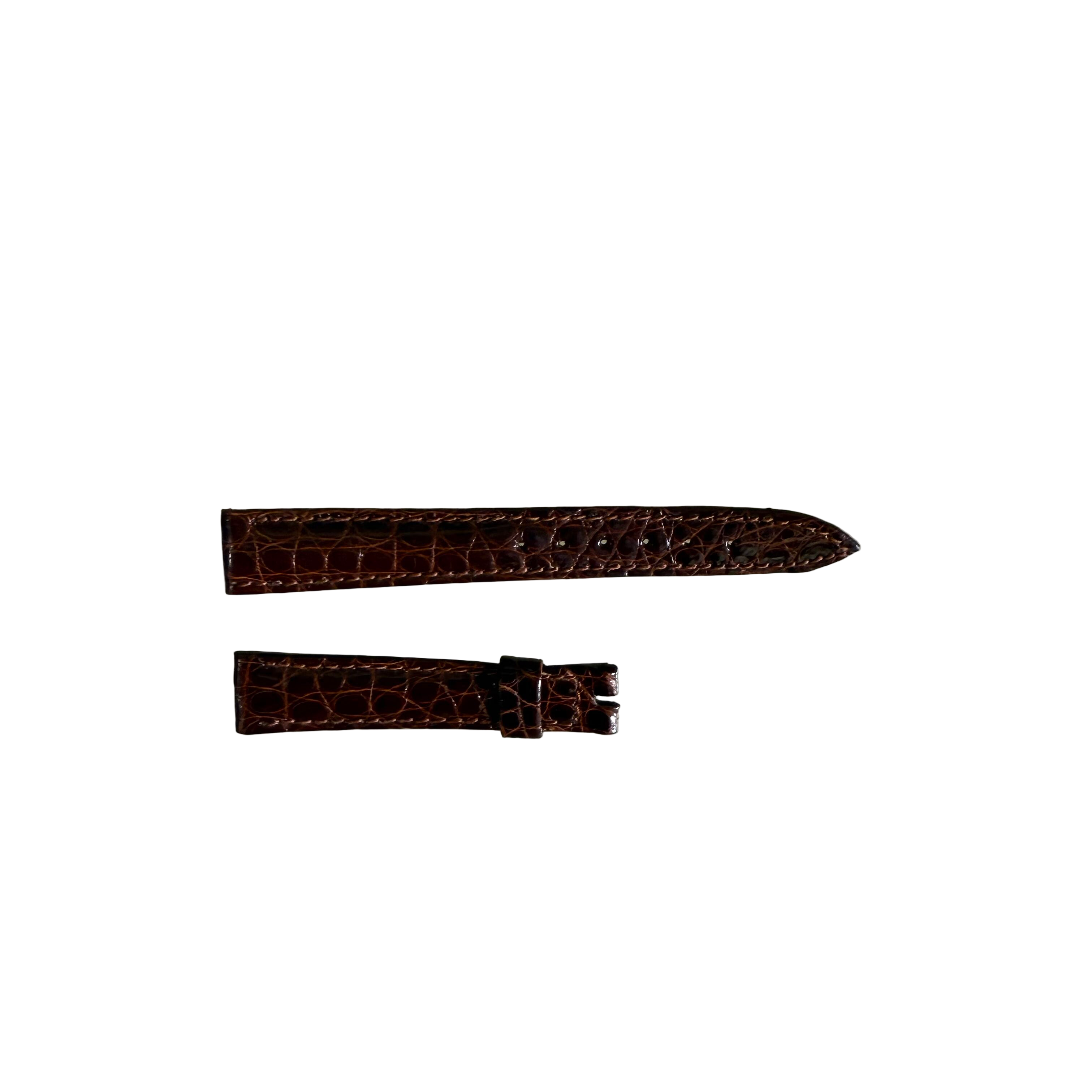 Authentic Breguet Shiny Brown Crocodile Watch Strap Band 14mm Padded & Stitched