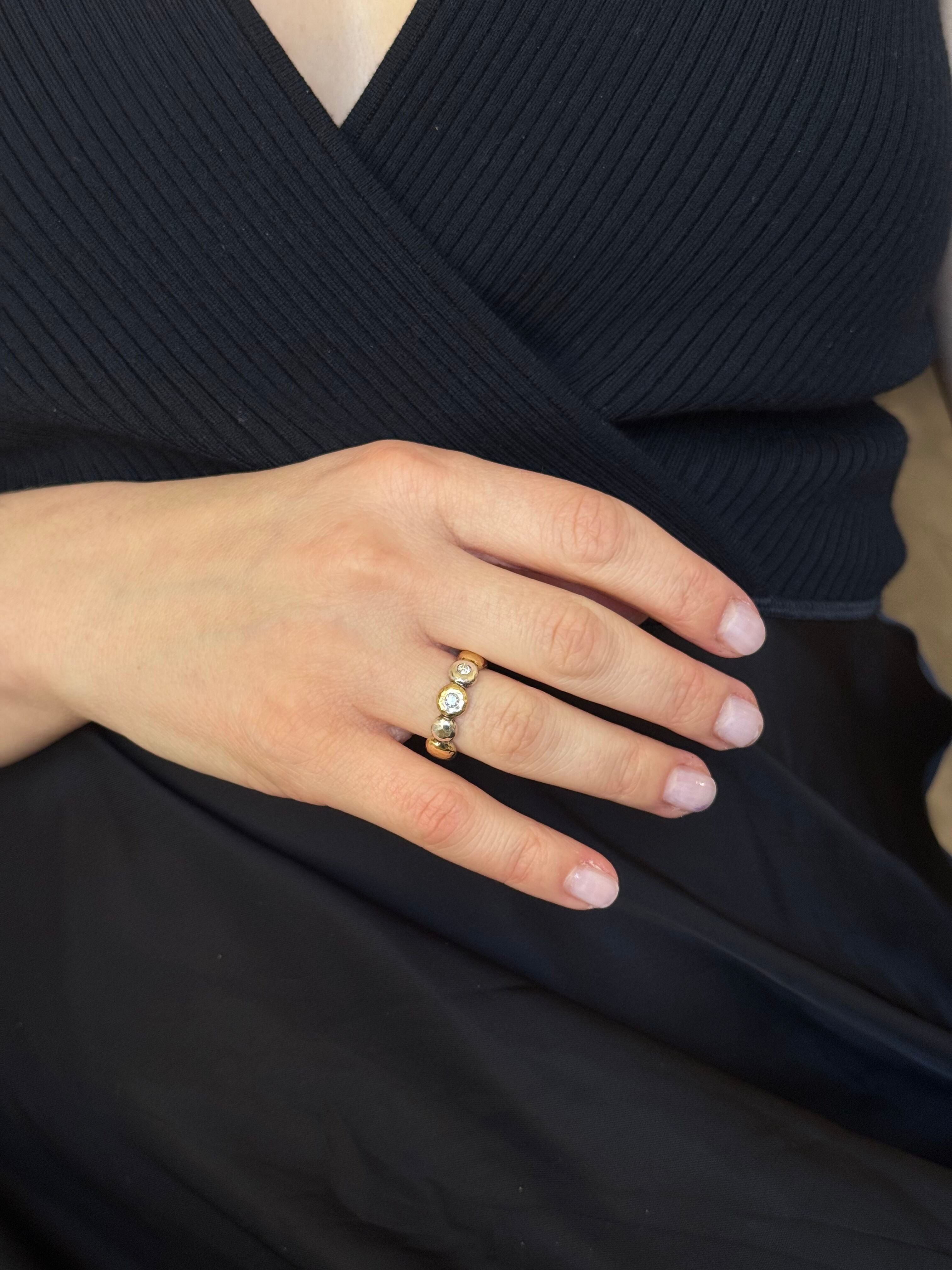 Ippolita Chimera 18k Gold Sterling Silver Diamond Band Ring