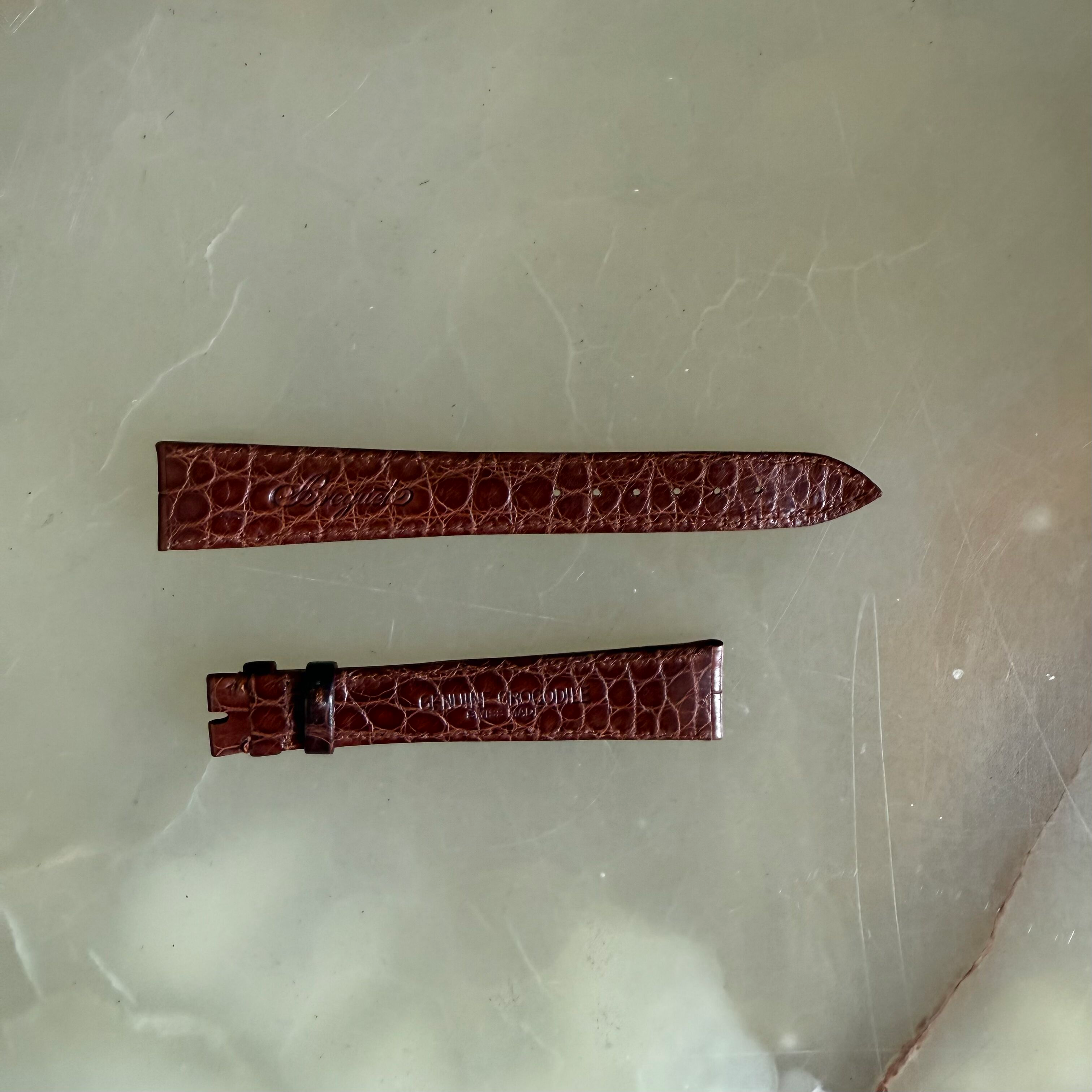 Authentic Breguet Brown Crocodile Watch Strap Band 19mm Padded & Stitched