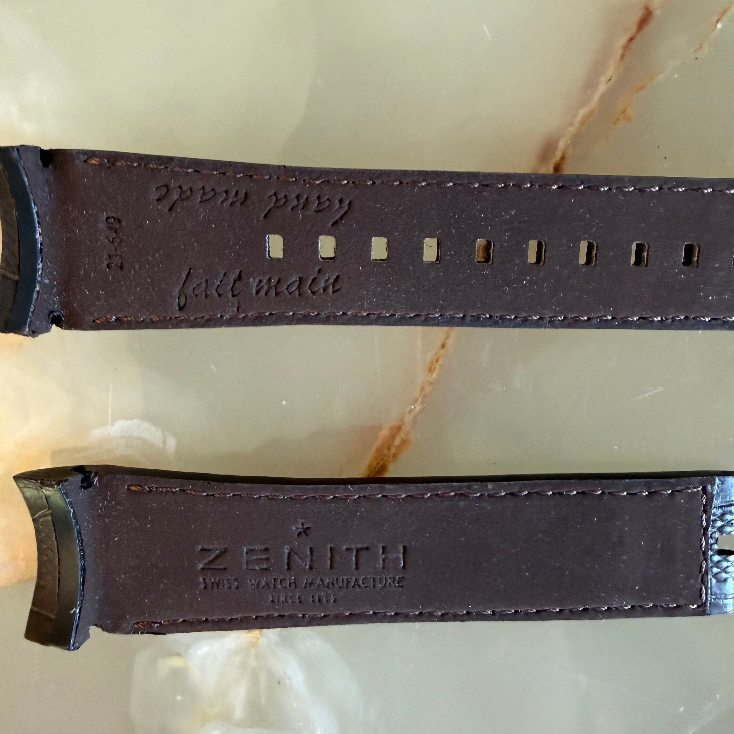 Authentic Zenith Brown Leather Watch Strap Band 21mm 21-649