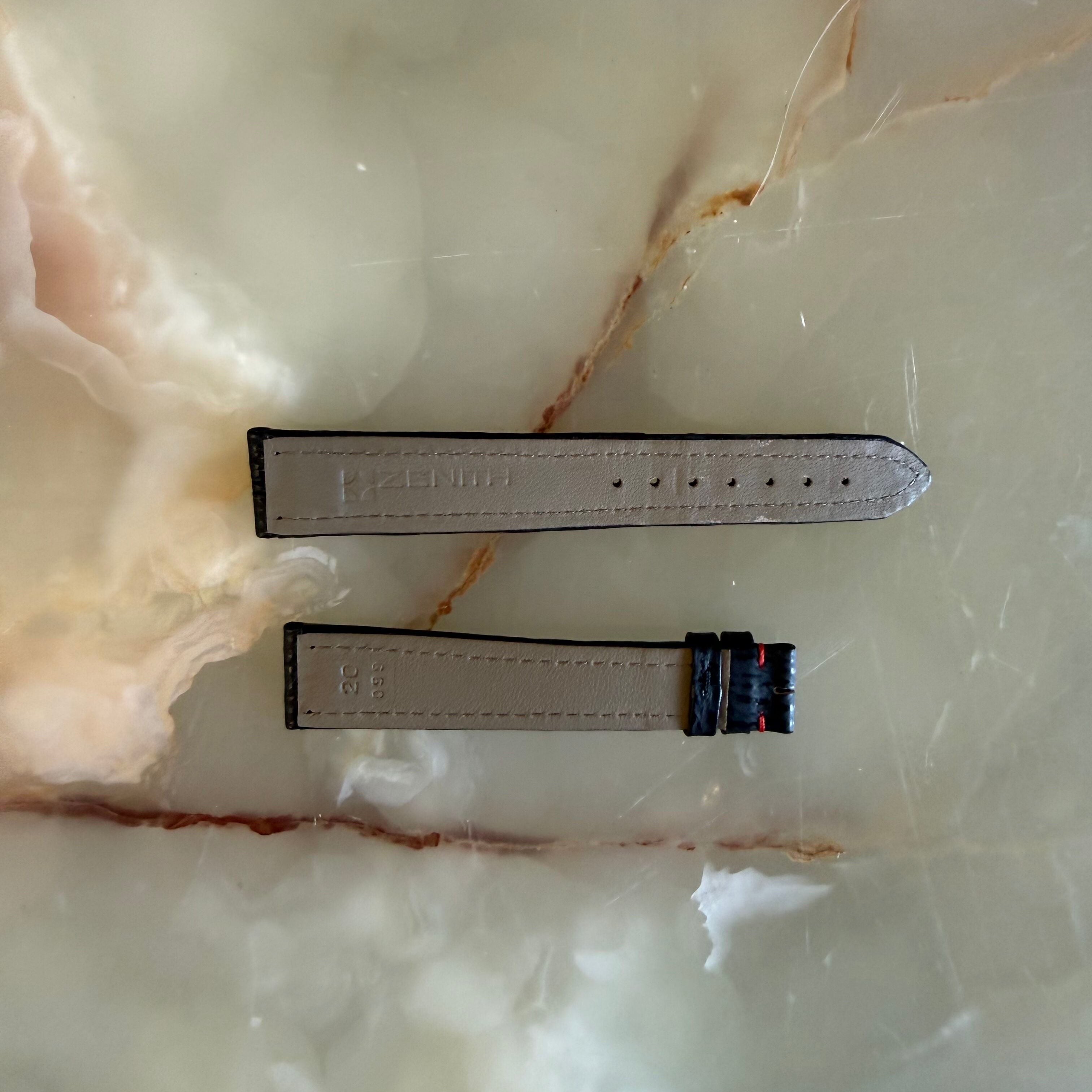 Authentic Zenith Black Shark Watch Strap Band 20mm 20-099