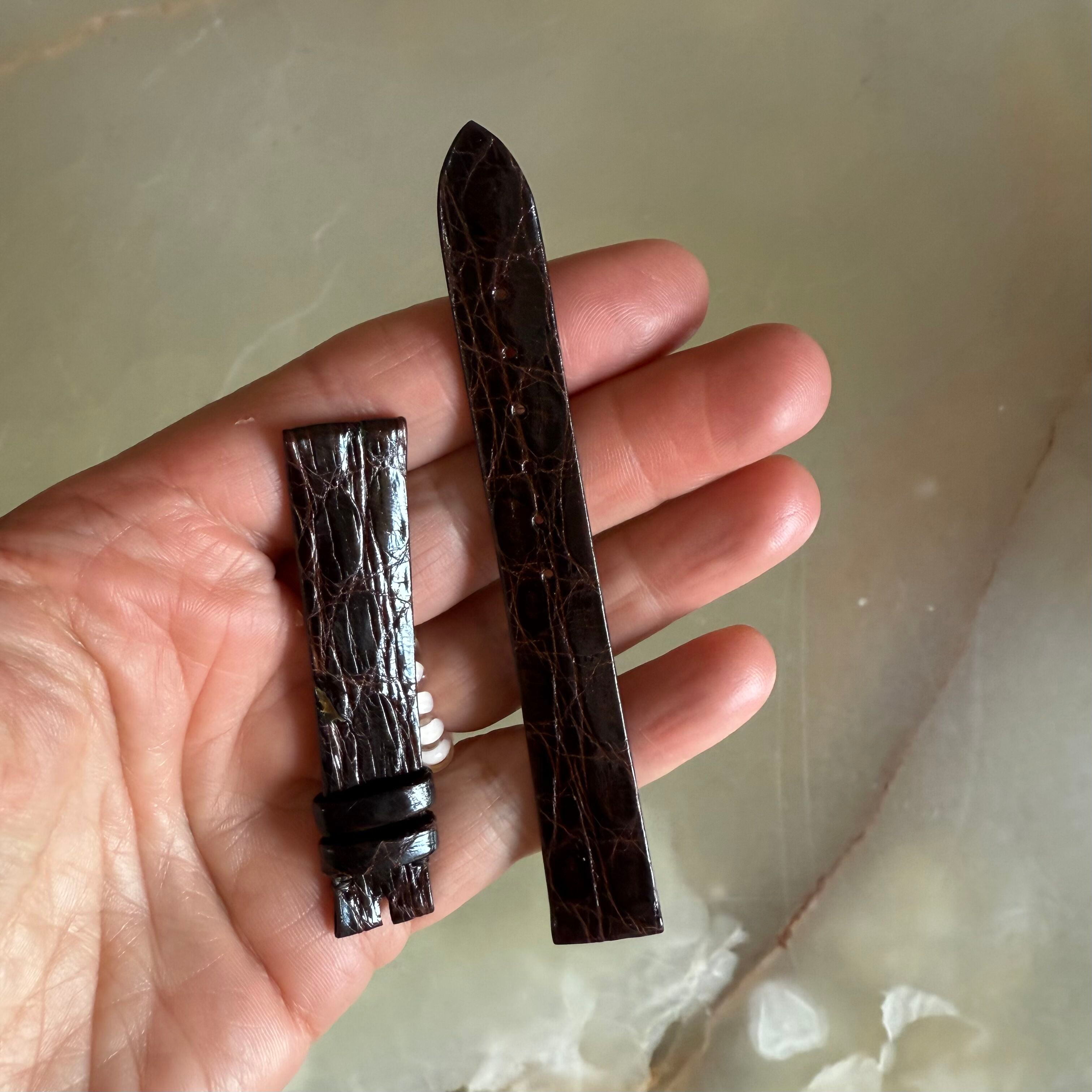 Authentic Breguet Dark Brown Crocodile Watch Strap Band 15mm