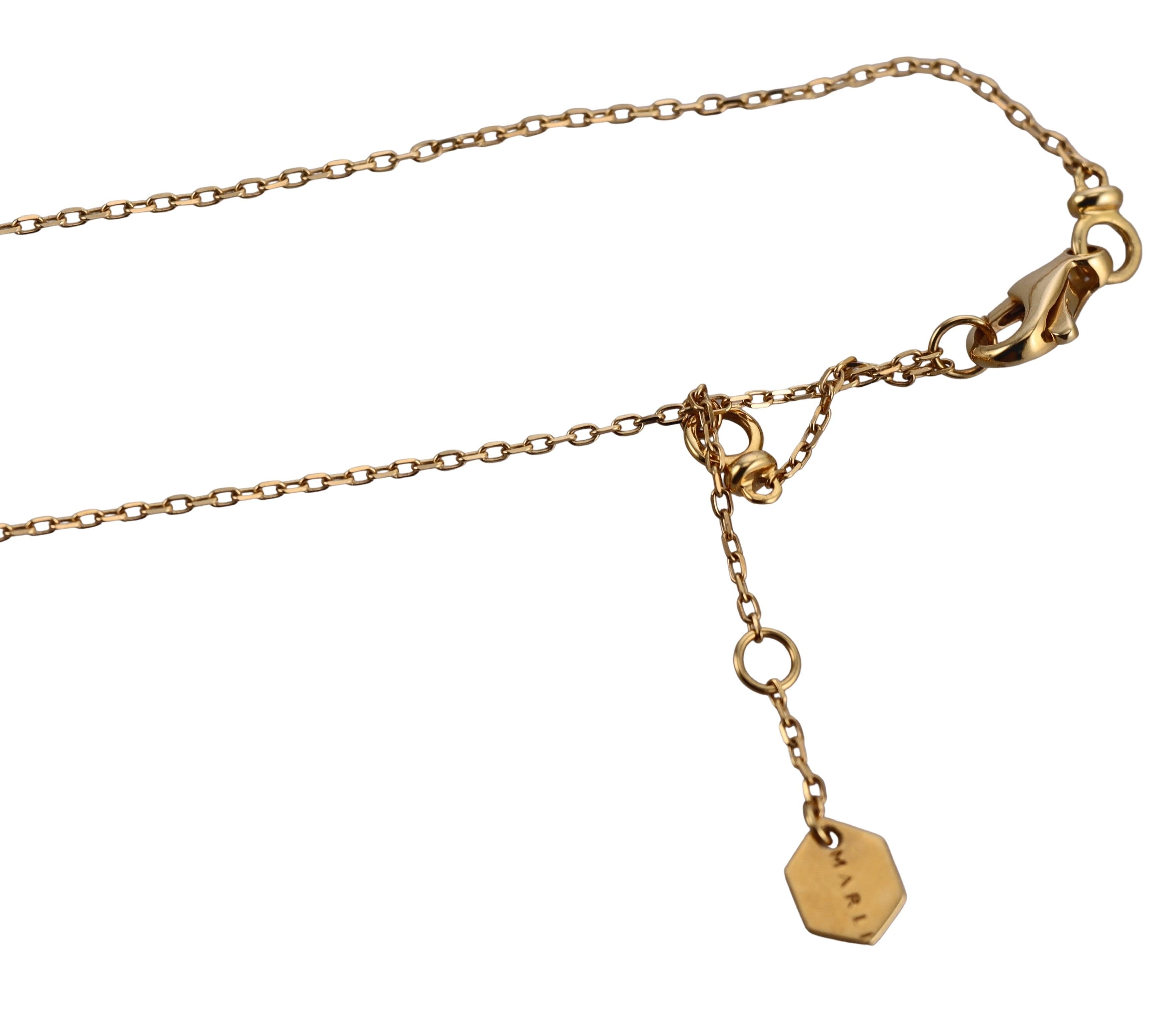 Marli 18k Yellow Gold Diamond Aventurine Pendant Necklace
