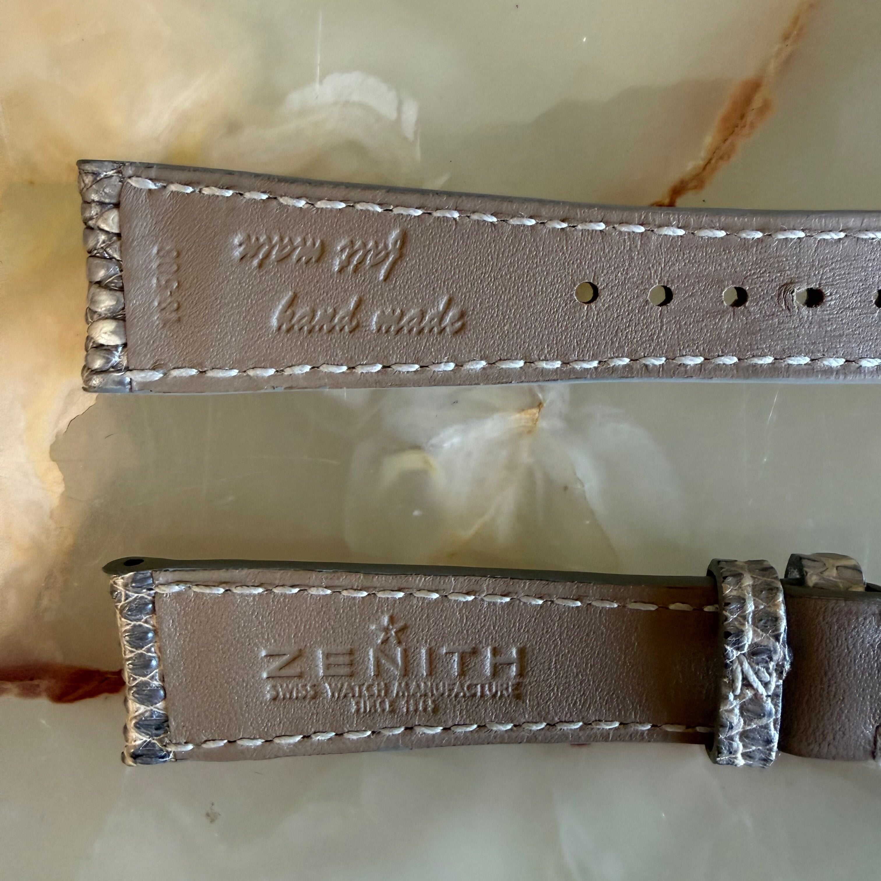Authentic Zenith Gray Lizard Watch Strap Band 18mm 18-508