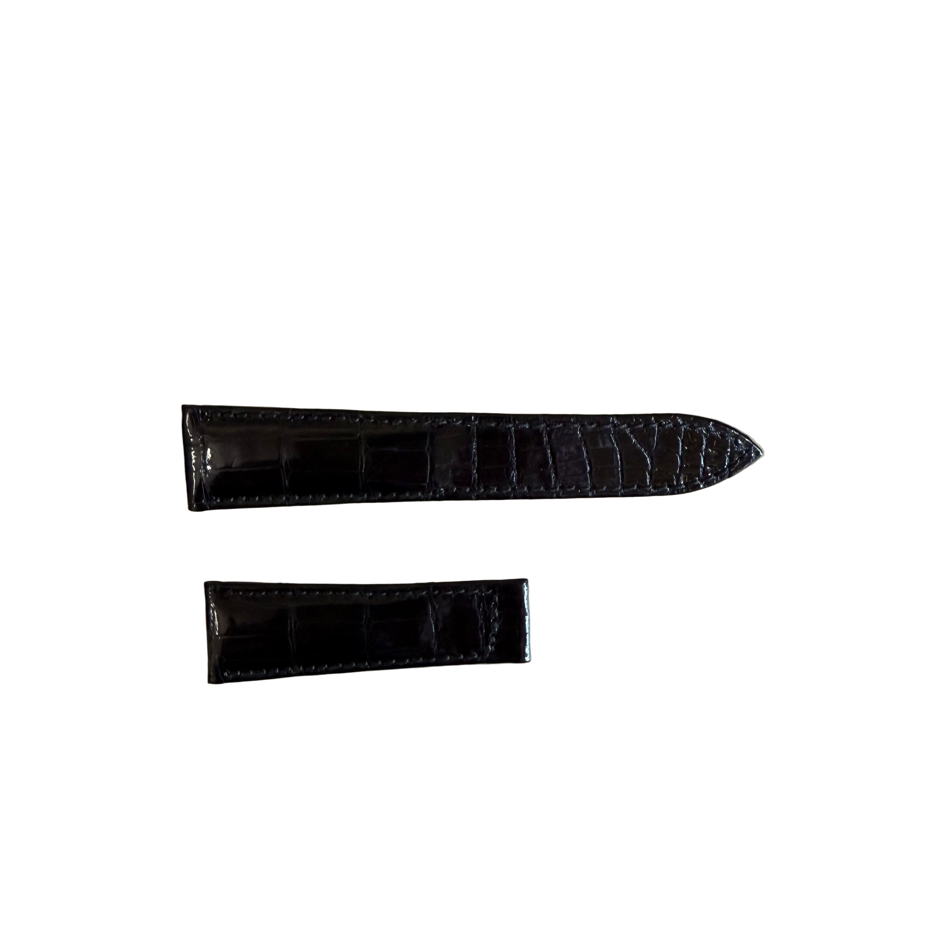 Authentic Breguet Black Crocodile Watch Strap Band 19mm Padded & Stitched