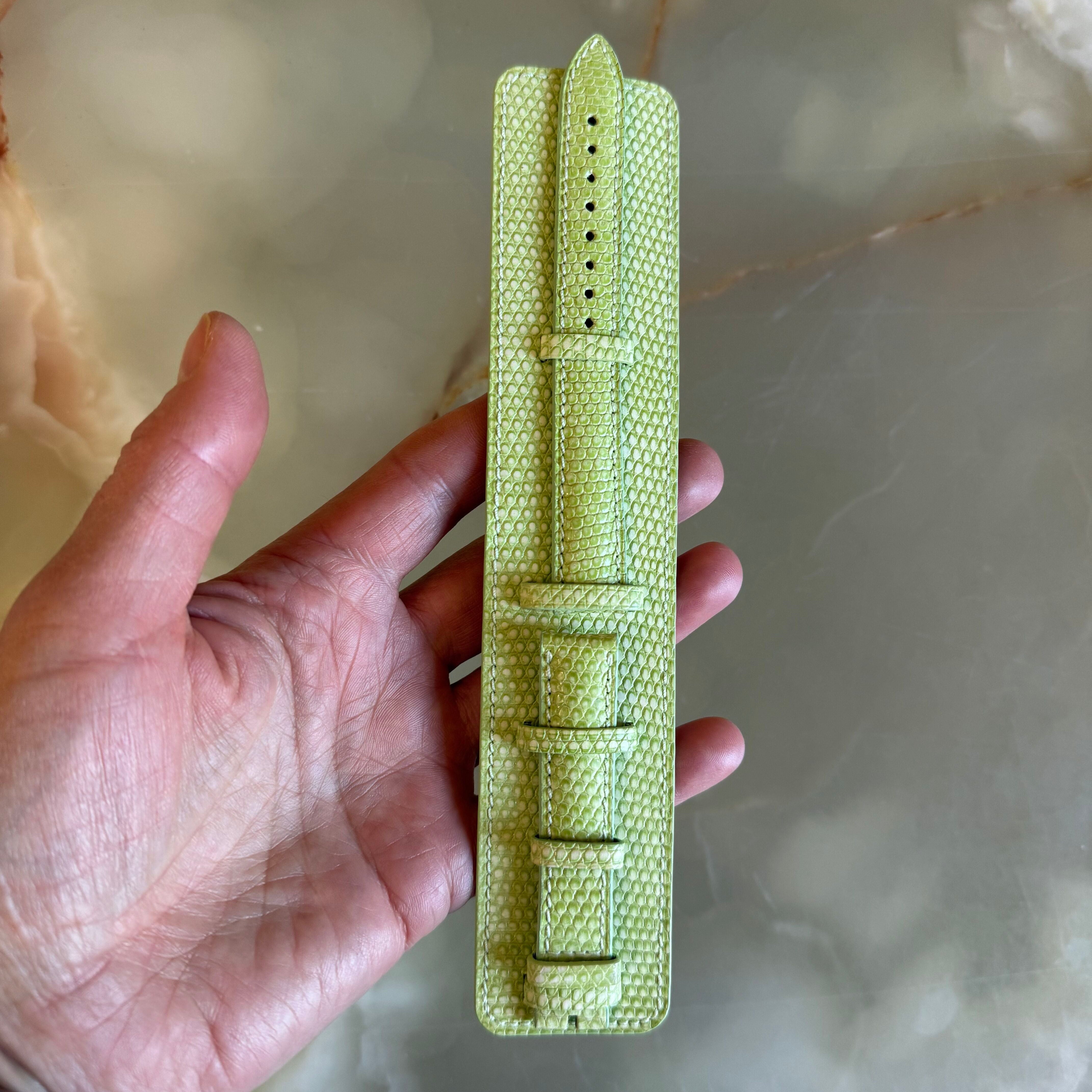 Authentic Zenith Green Lizard Watch Strap Band 15mm