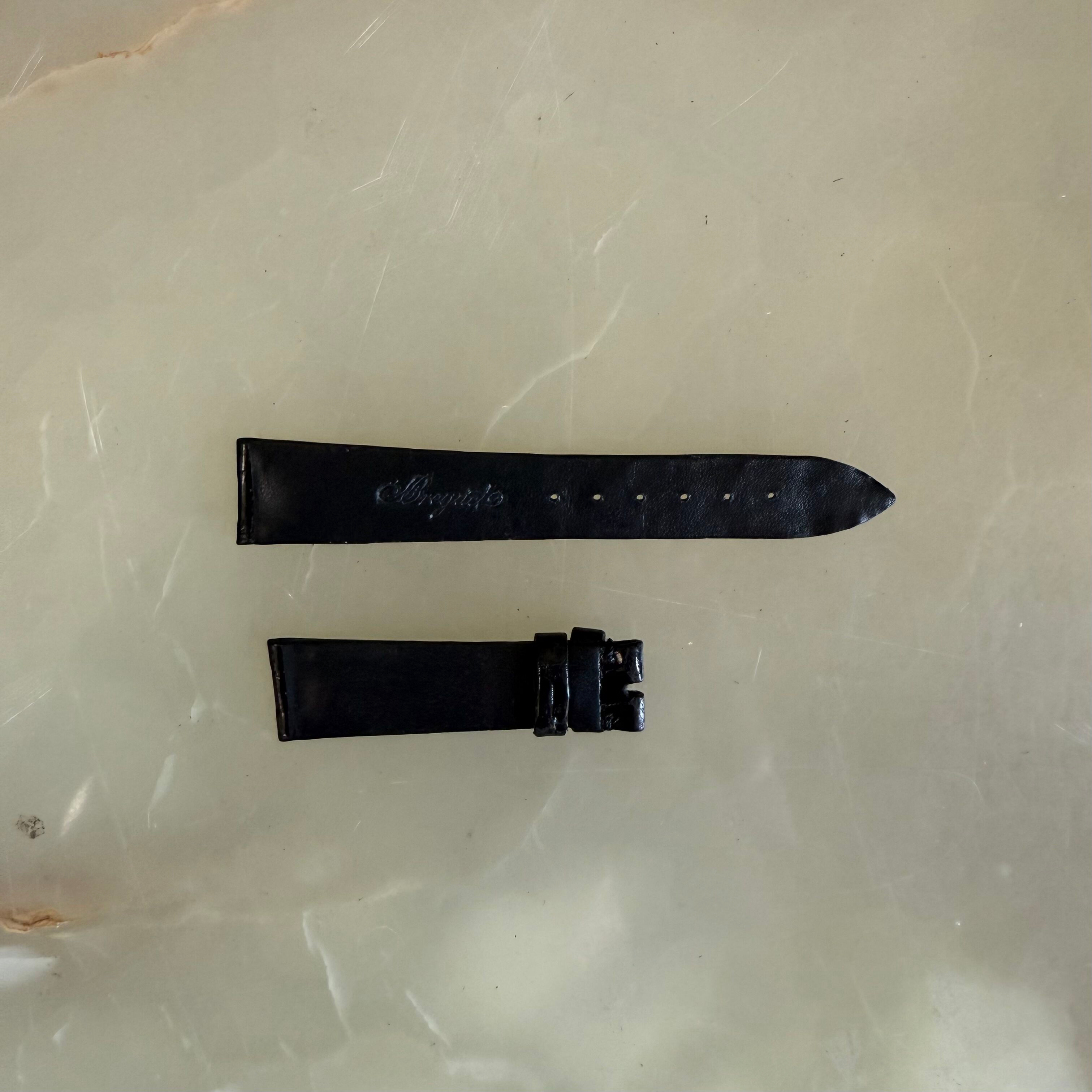 Authentic Breguet Black Crocodile Watch Strap Band 17.5mm
