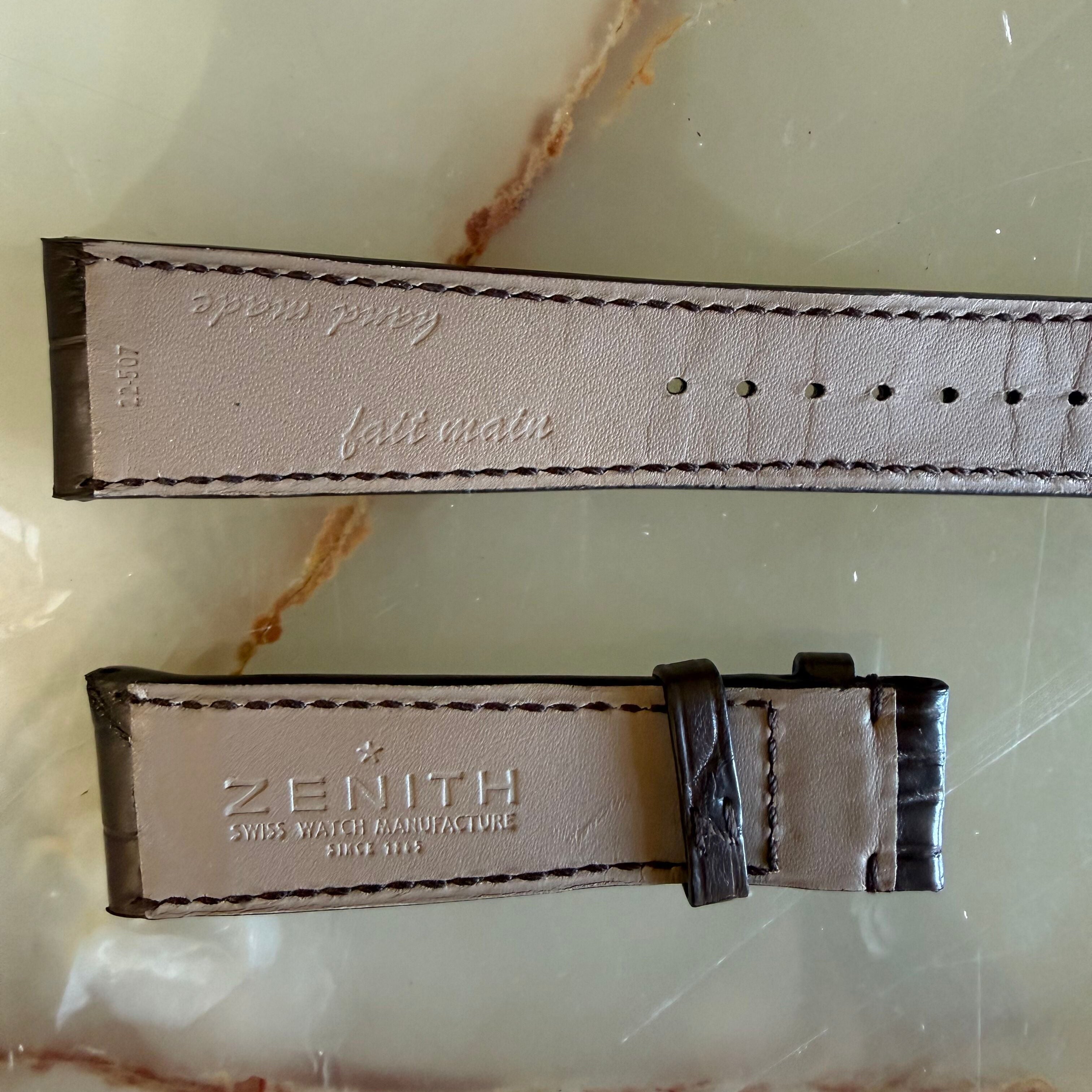 Authentic Zenith Brown Crocodile Watch Strap Band 22mm 22-507