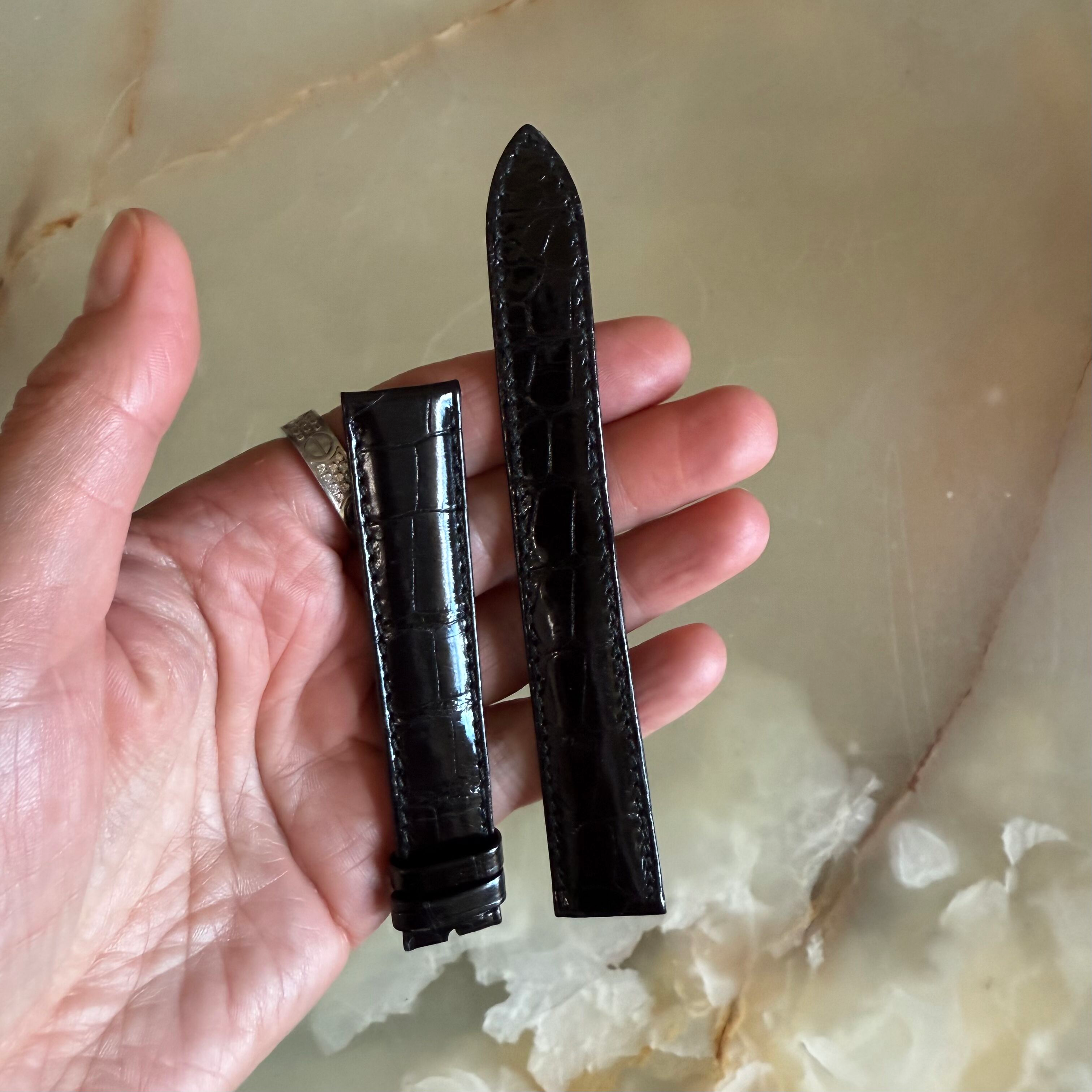Authentic Breguet Black Crocodile Watch Strap Band 18mm Padded & Stitched