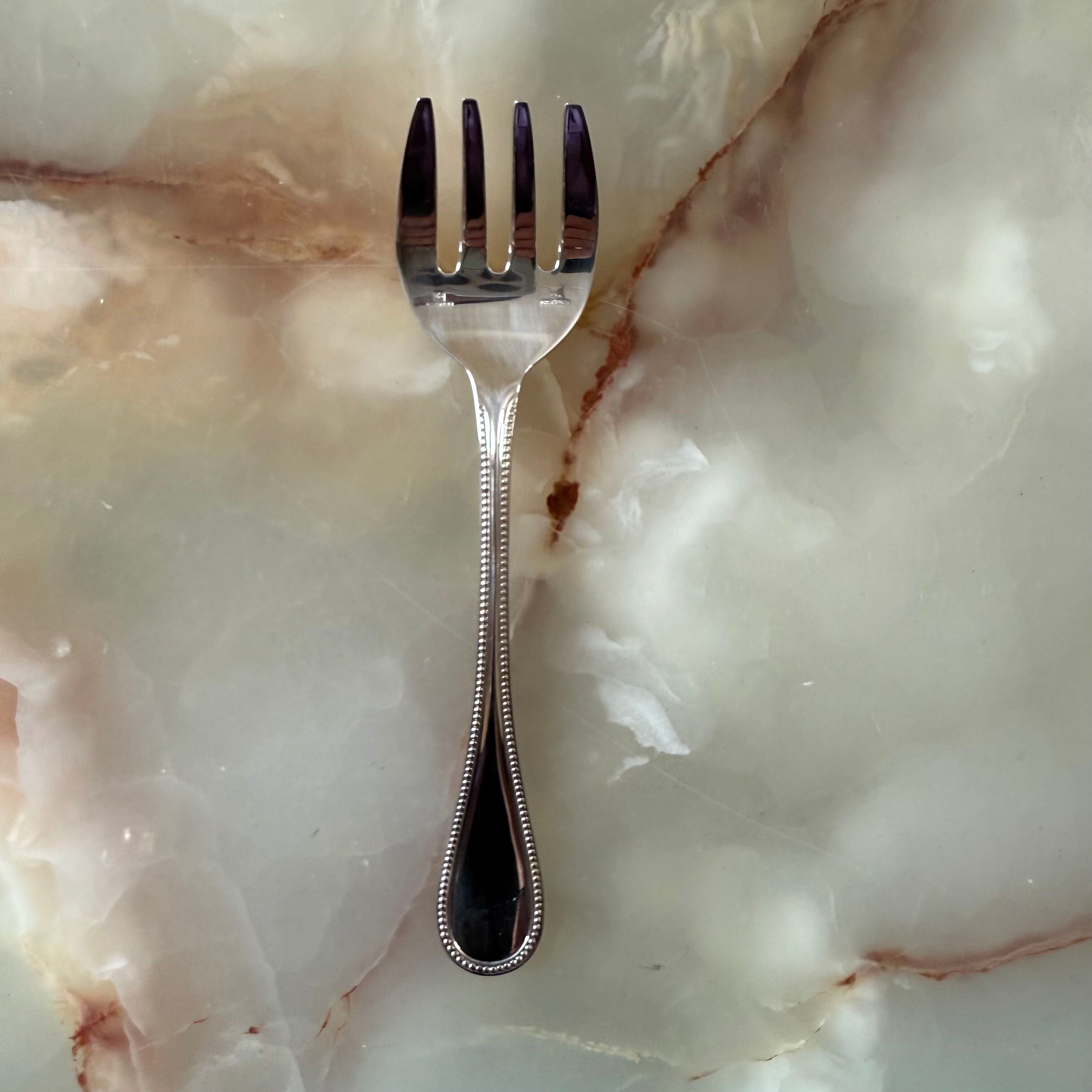 Christofle Perles Silver Plated Sardine Fork Set of 2