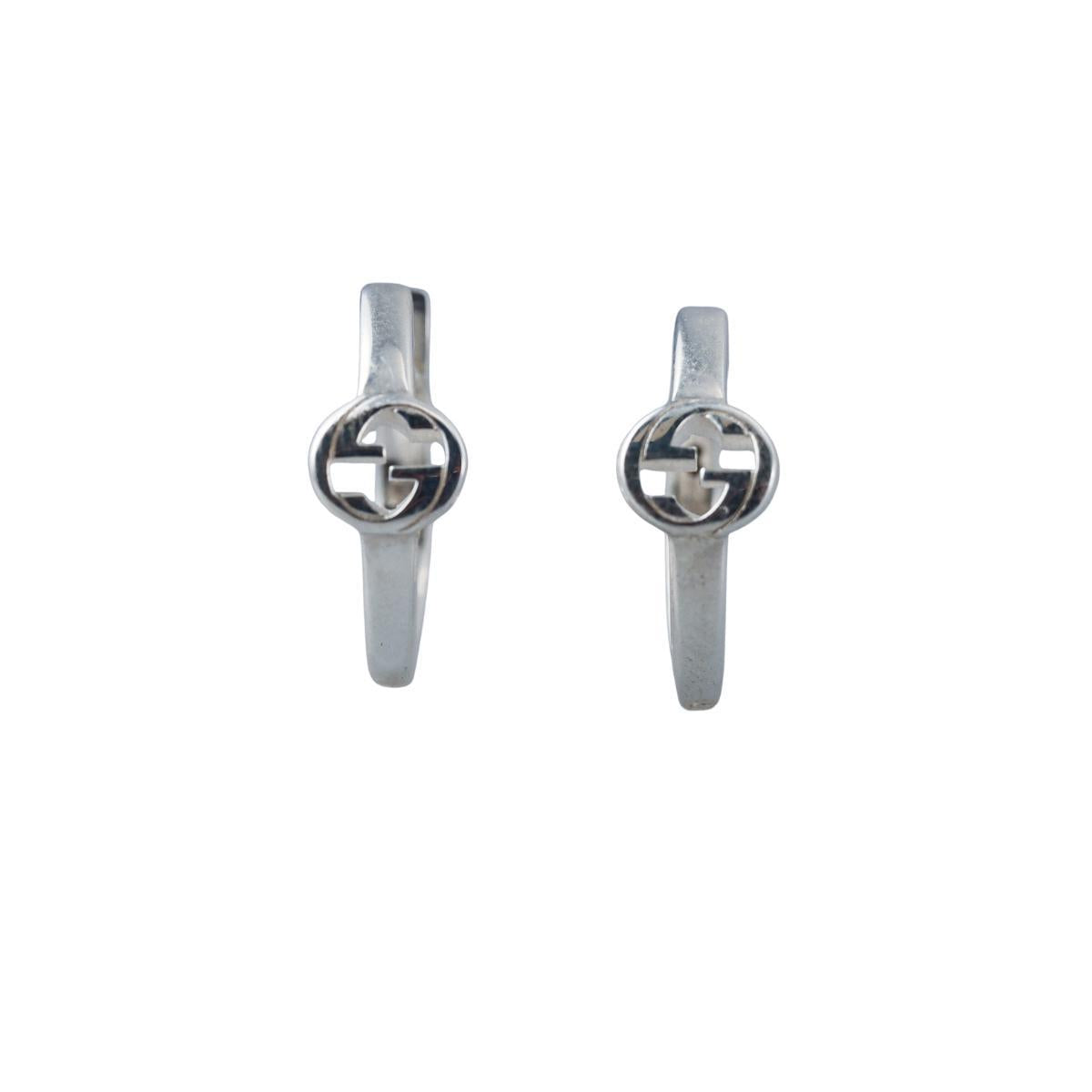 Gucci Interlocking G Sterling Silver Hoop Earrings