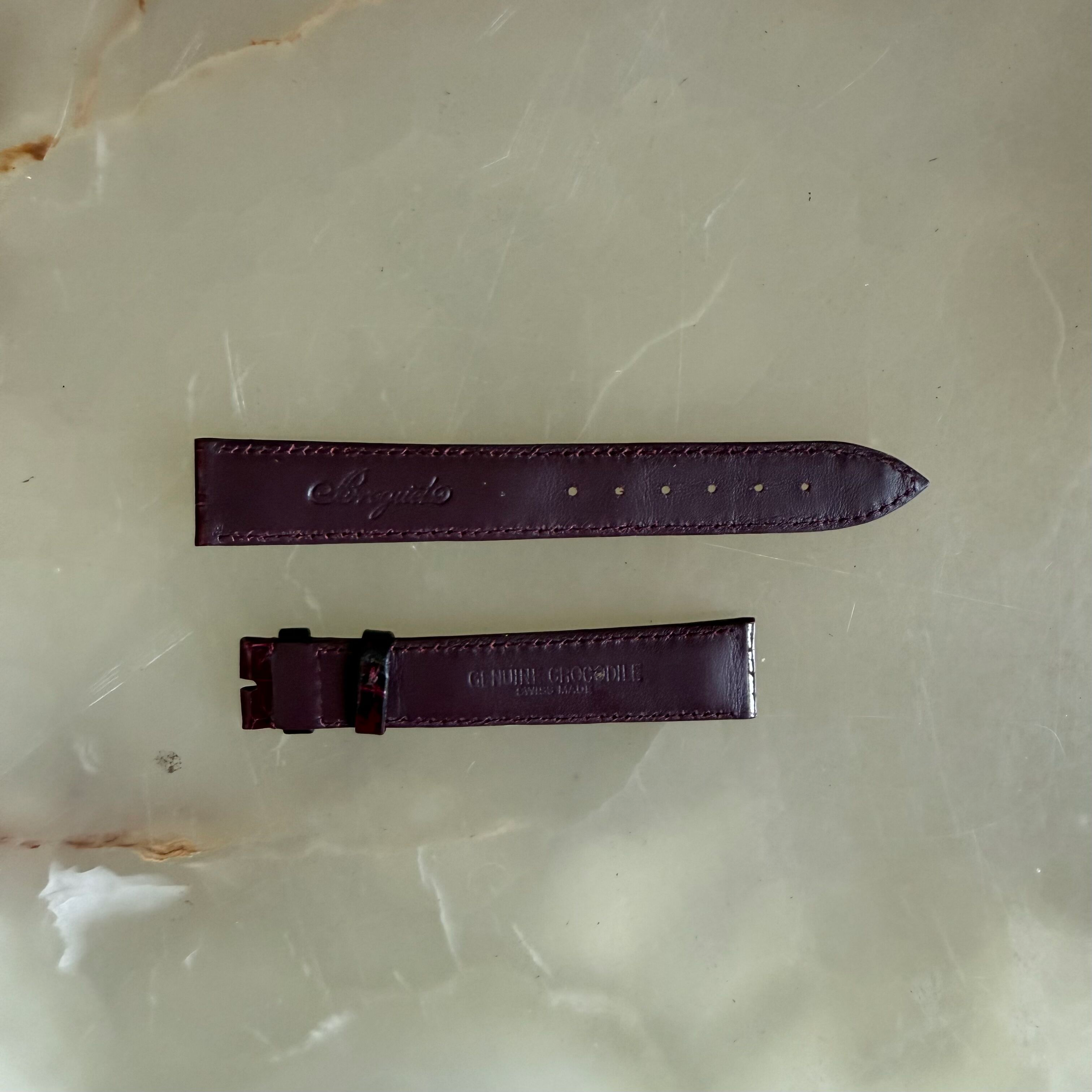 Authentic Breguet Burgundy Crocodile Watch Strap Band 18mm Padded & Stitched