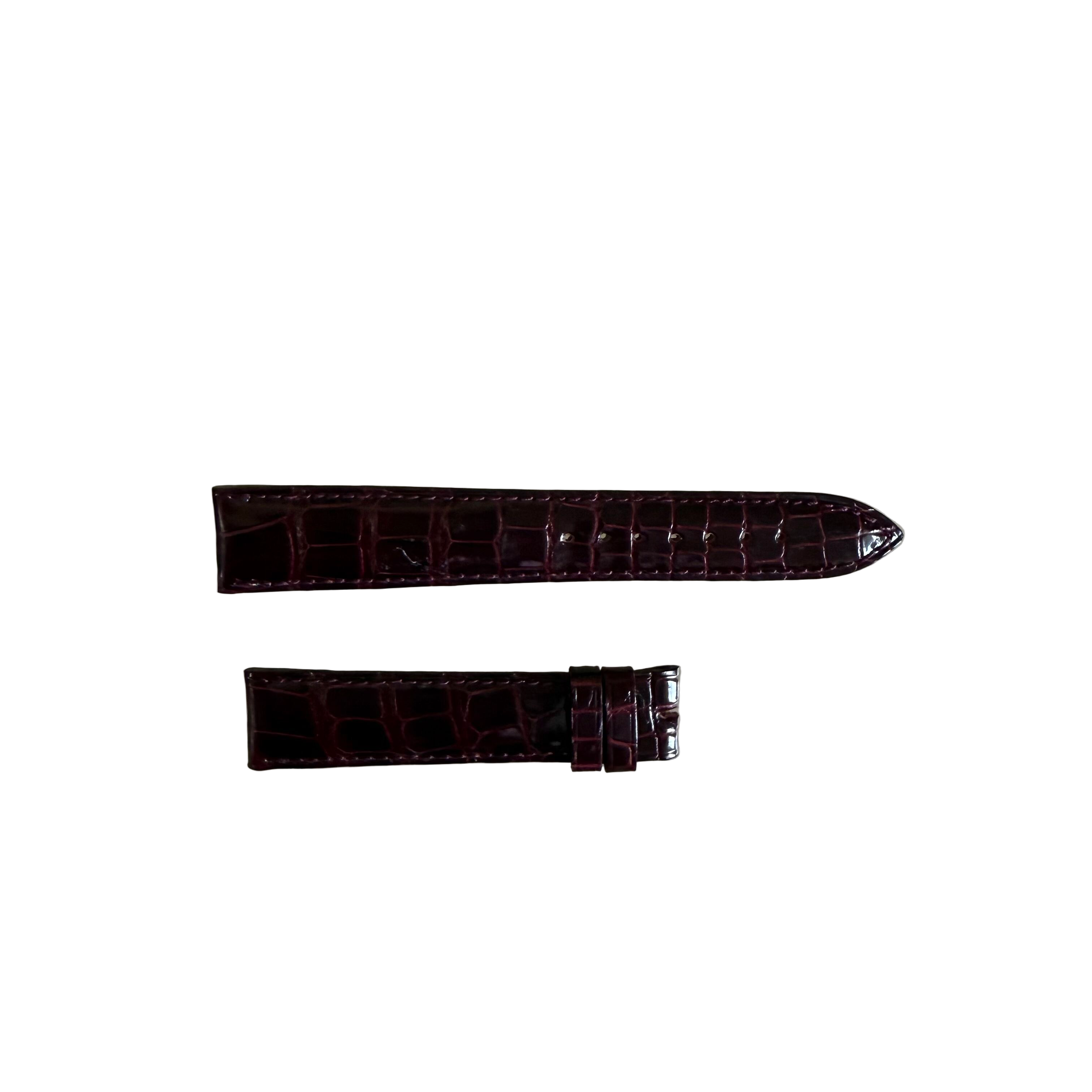 Authentic Breguet Burgundy Shiny Crocodile Watch Strap Band 18mm Padded & Stitched