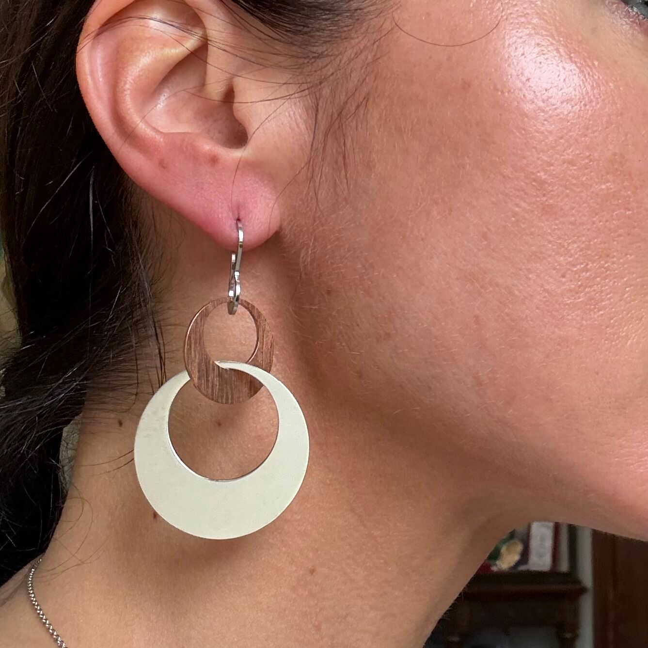 Rebecca Sterling Silver Two Tone Earrings