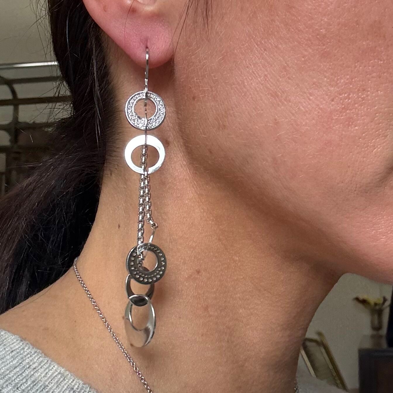 Rebecca Sterling Silver Crystal Drop Earrings
