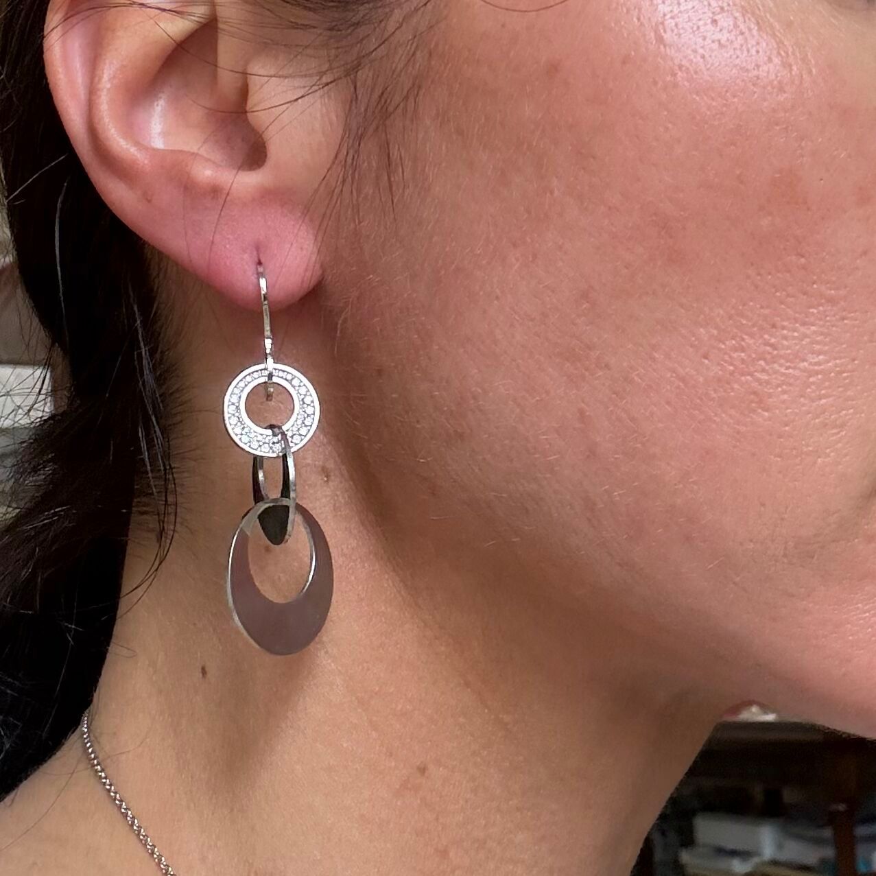 Rebecca Sterling Silver Crystal Drop Earrings