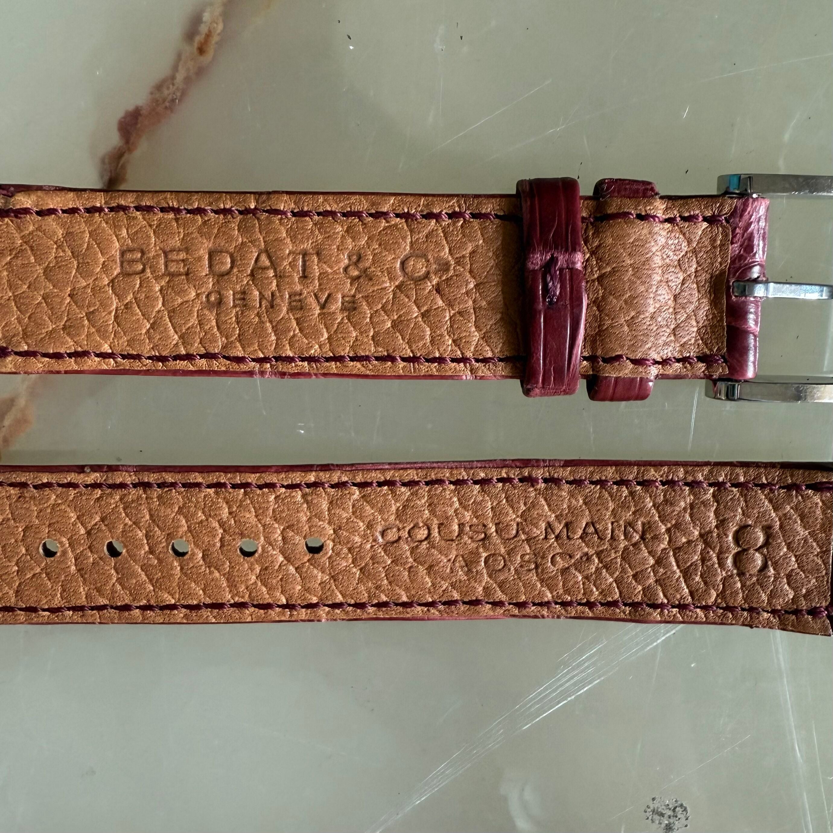 Authentic Bedat & Co 16mm Burgundy Alligator Watch Strap Band with Buckle