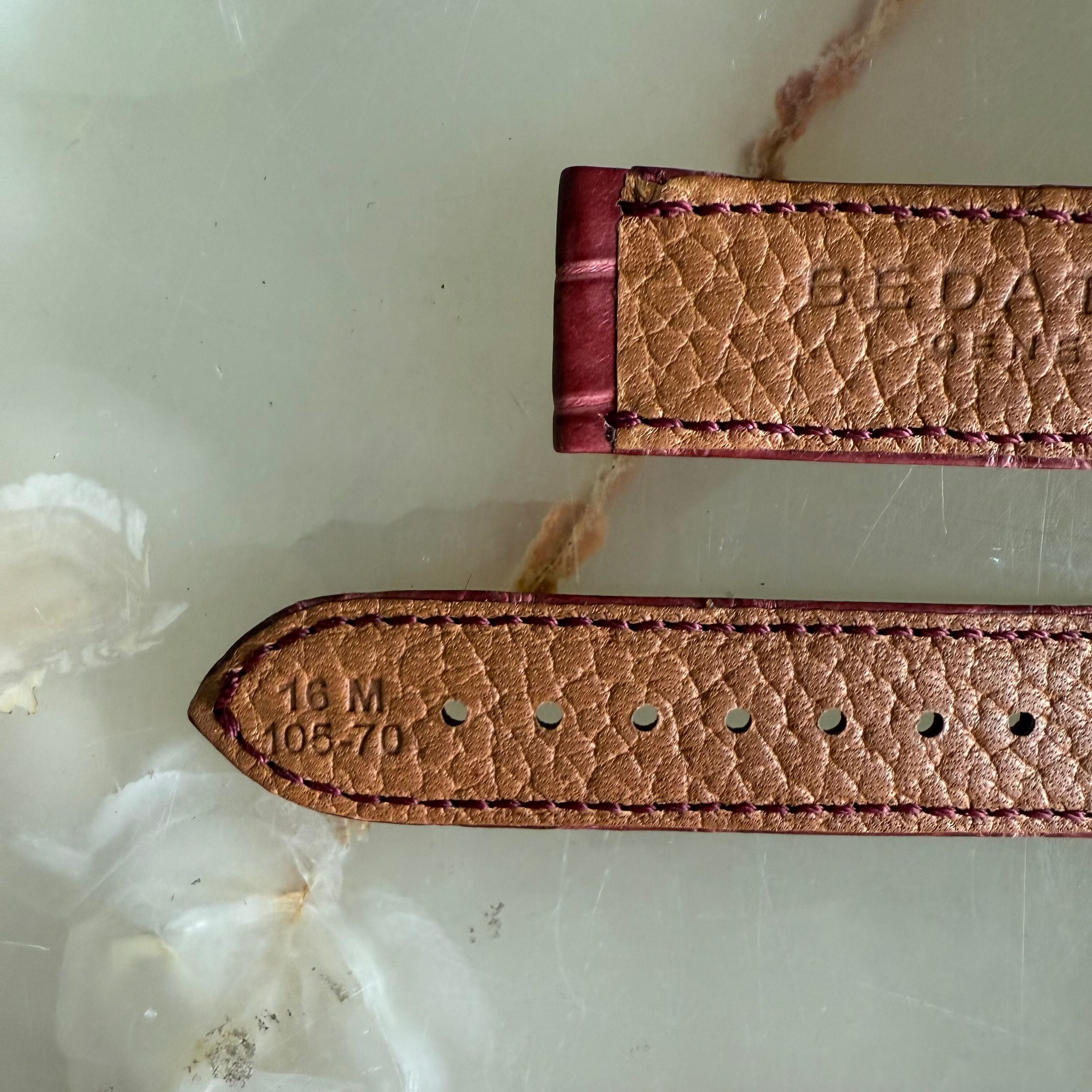 Authentic Bedat & Co 16mm Burgundy Alligator Watch Strap Band with Buckle