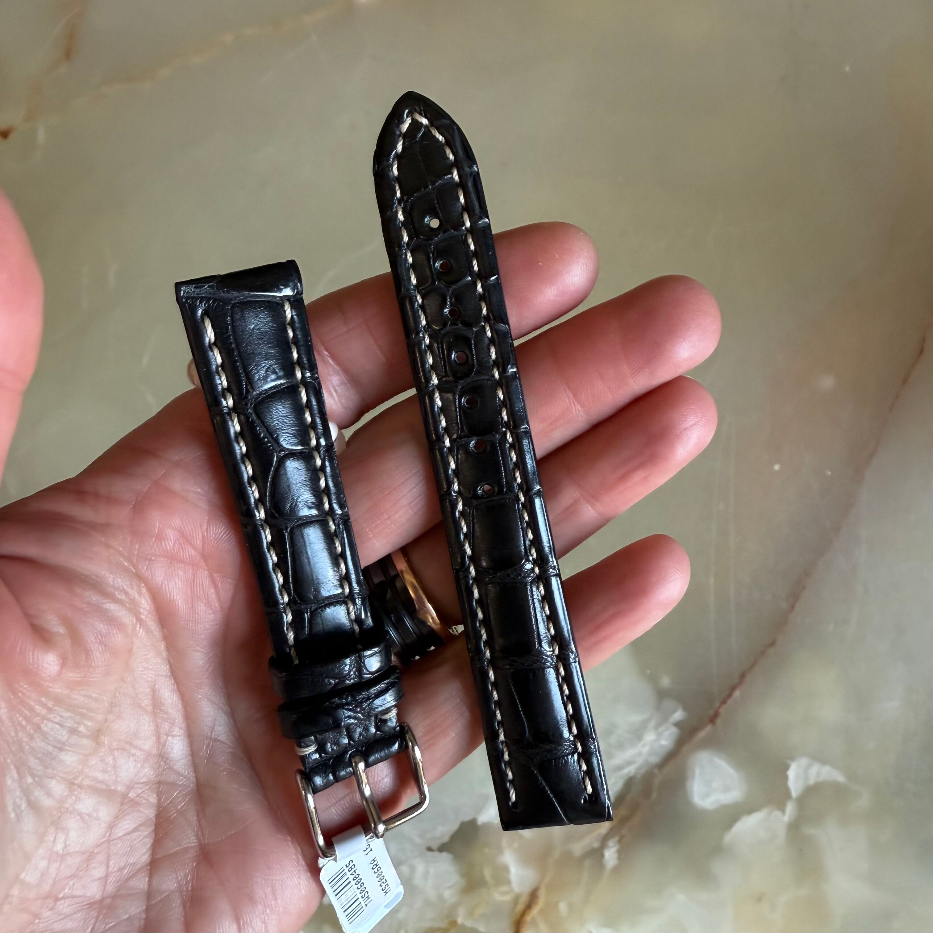 Genuine Alligator Watch Strap Band 18mm Padded & Stitched with Buckle