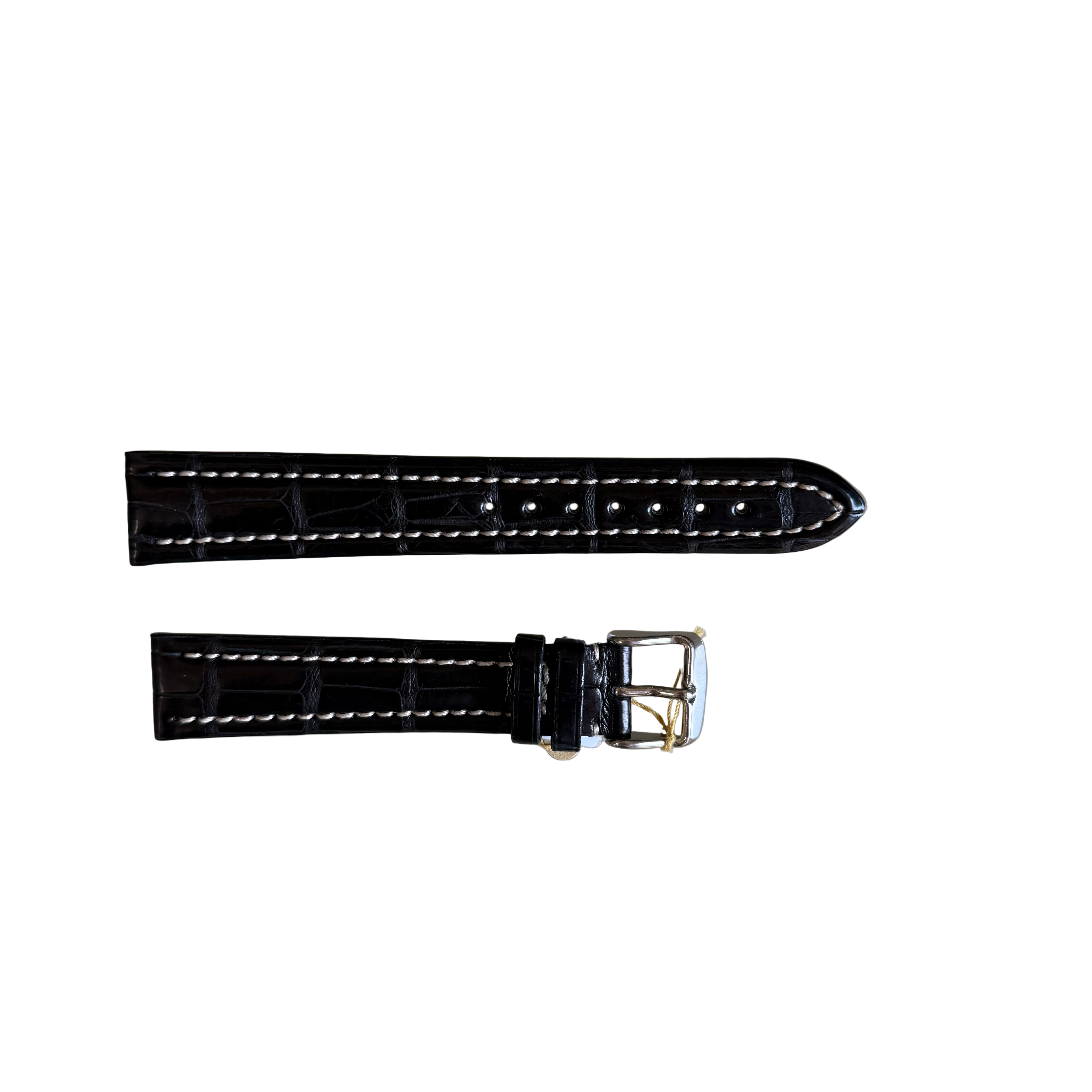 Genuine Alligator Watch Strap Band 18mm Padded & Stitched with Buckle
