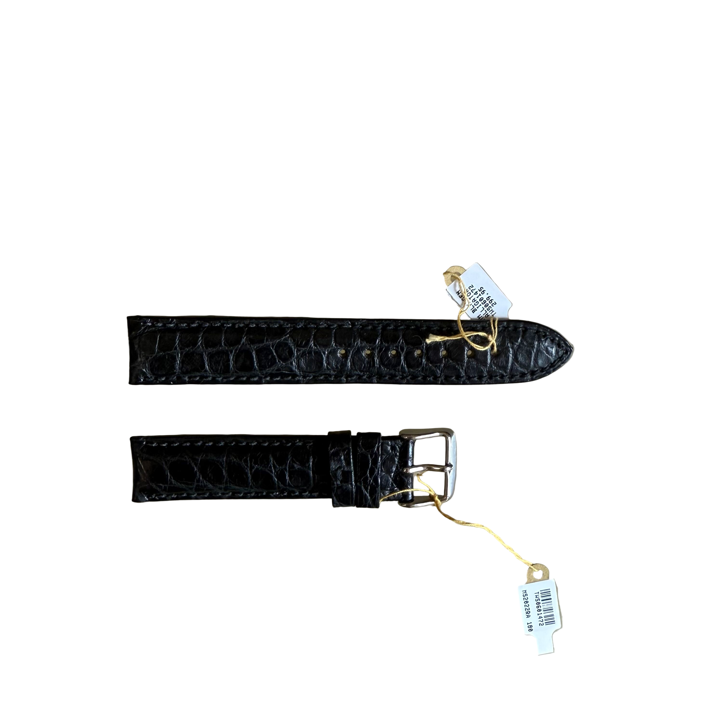Genuine Alligator Watch Strap Band 18mm Padded & Stitched with Buckle
