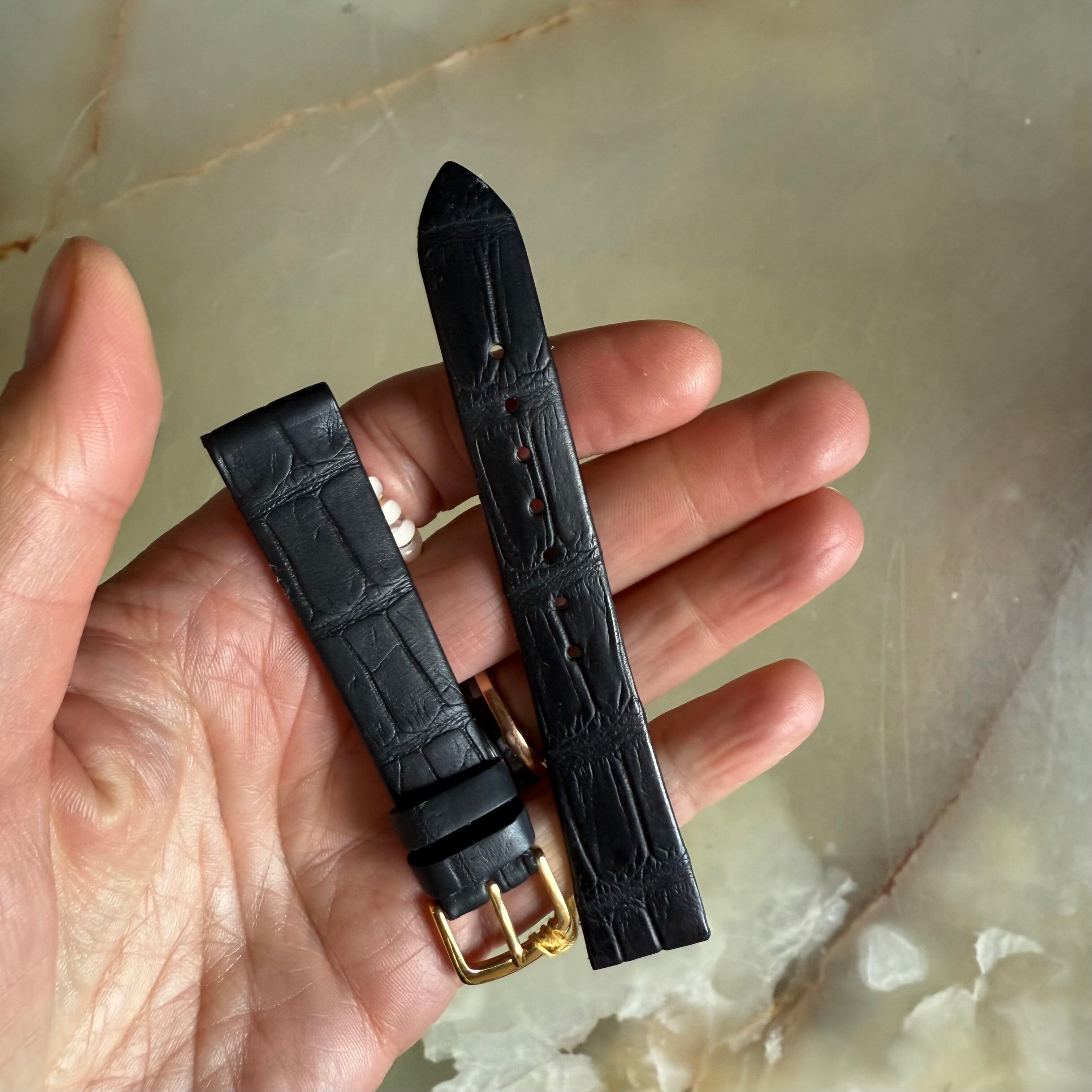 Genuine Alligator Watch Strap Band 17mm with Buckle