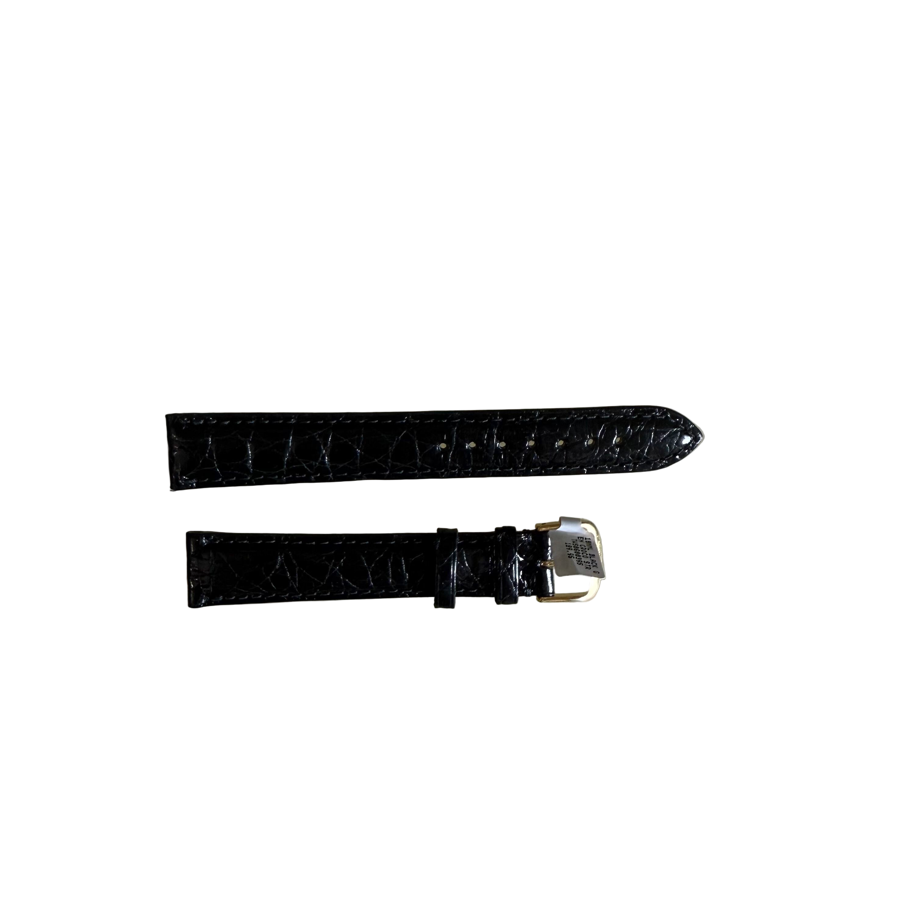 Genuine Alligator Black Watch Strap Band 18mm Padded & Stitched with Buckle