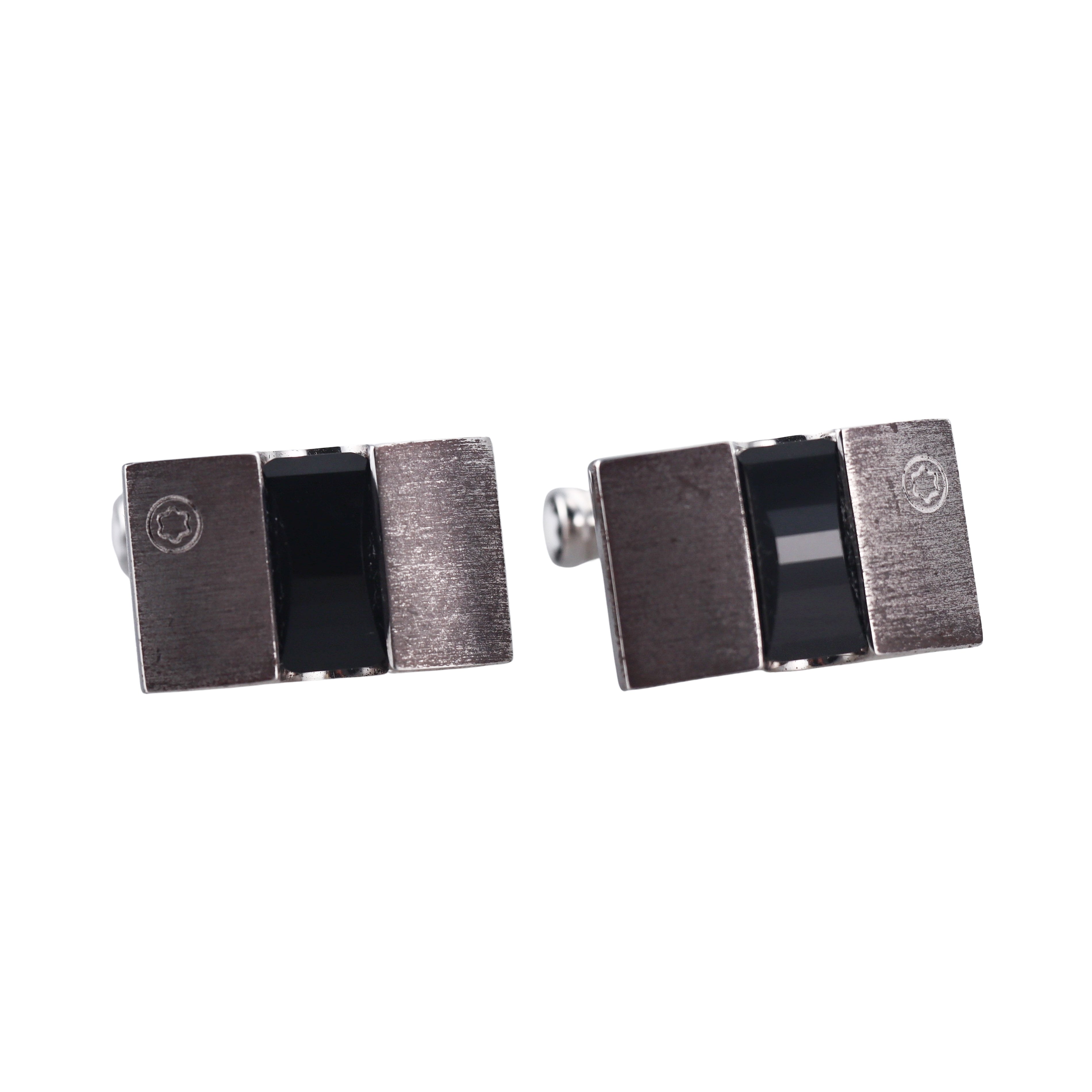 Montblanc Sterling Rectangular w Black Onyx Cufflinks 101394