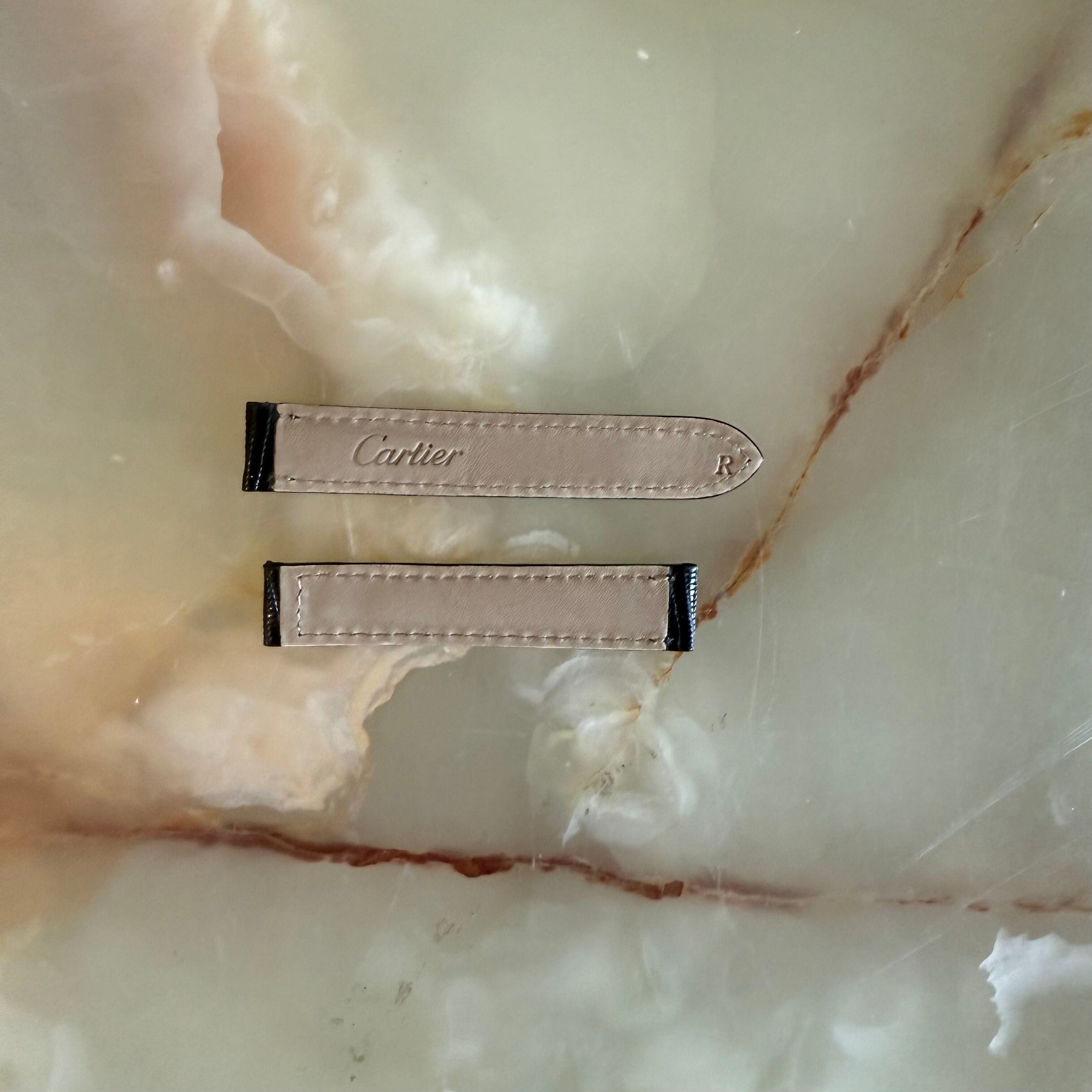 Authentic Cartier Black Leather Watch Strap Band 14mm