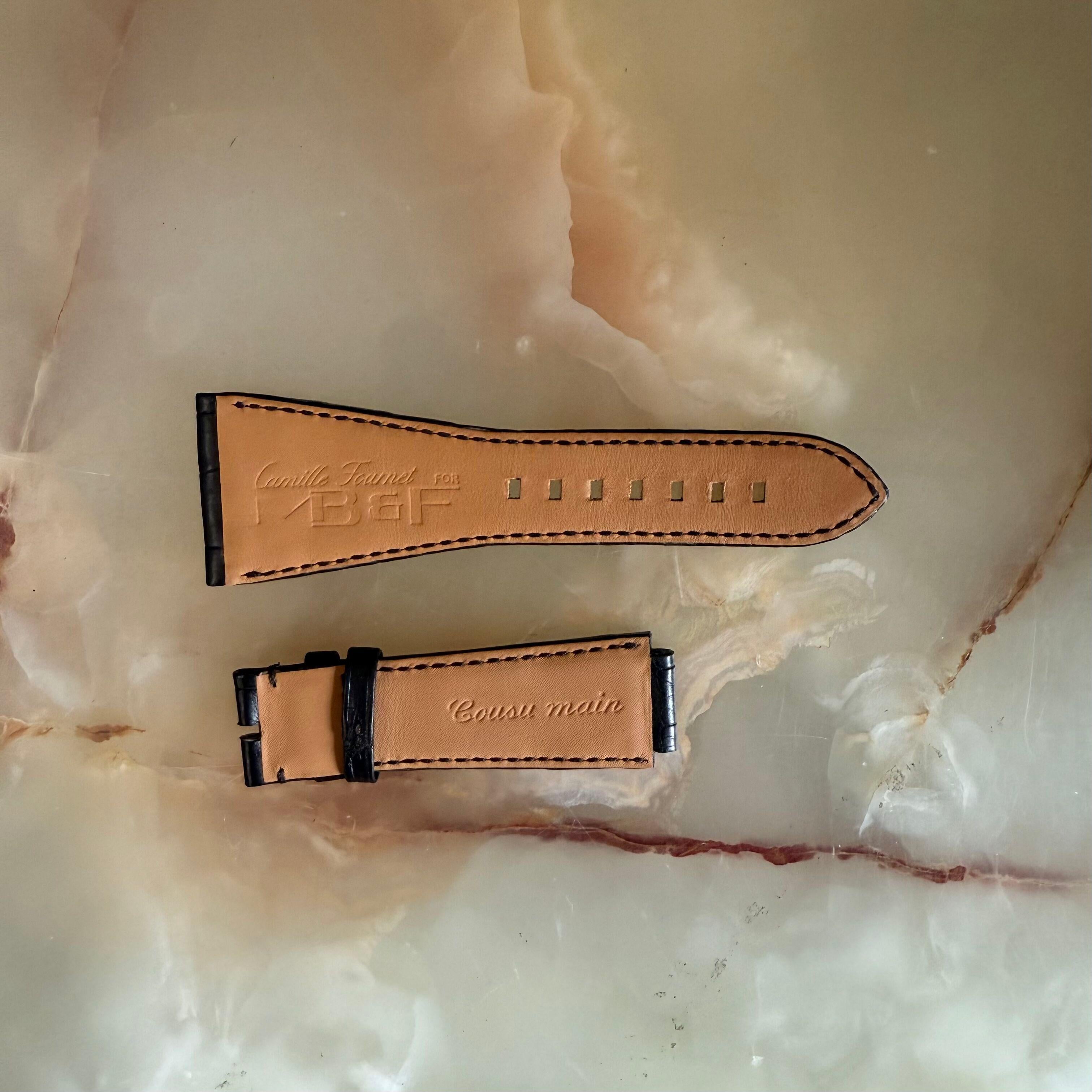 Authentic MB&F Dark Brown Alligator Watch Strap Band 25mm