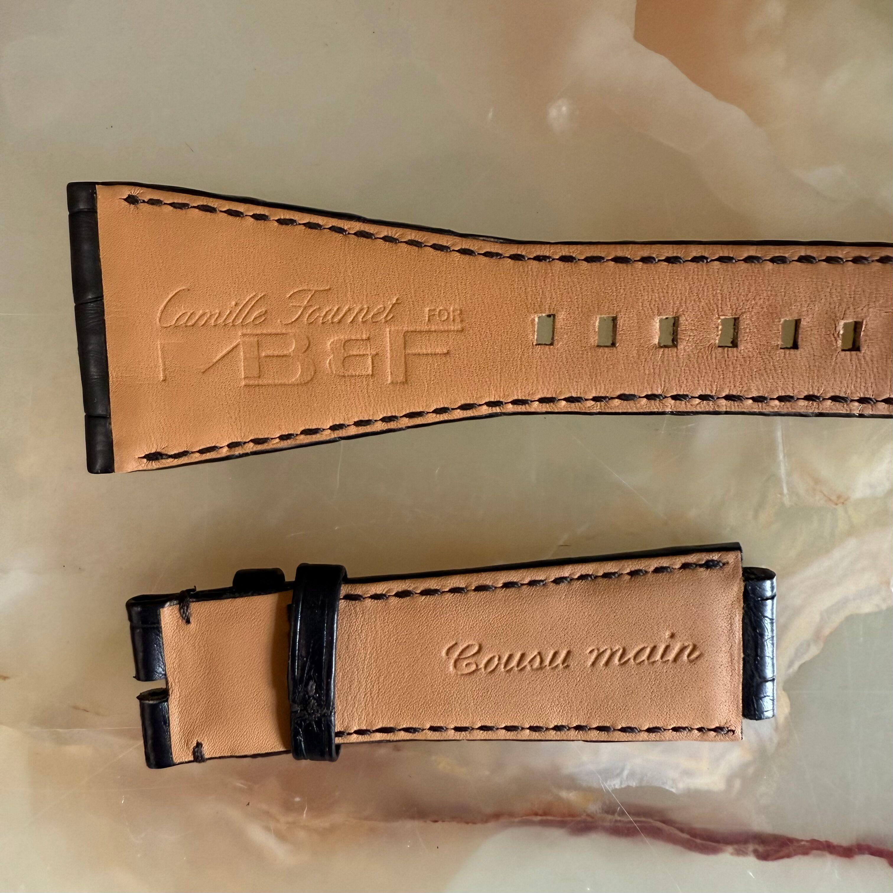 Authentic MB&F Dark Brown Alligator Watch Strap Band 25mm