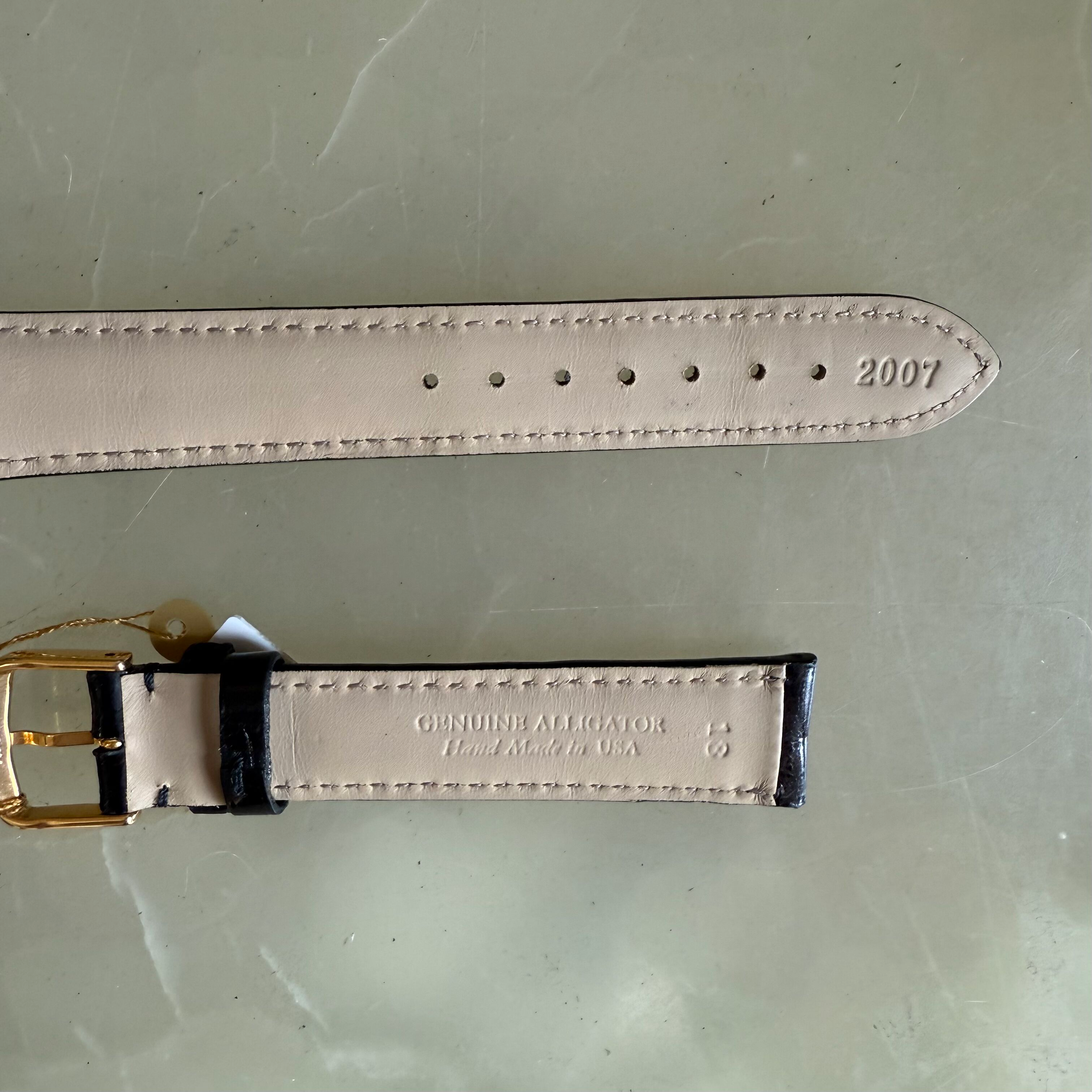 Genuine Alligator Black Watch Strap Band 18mm Padded & Stitched with Buckle