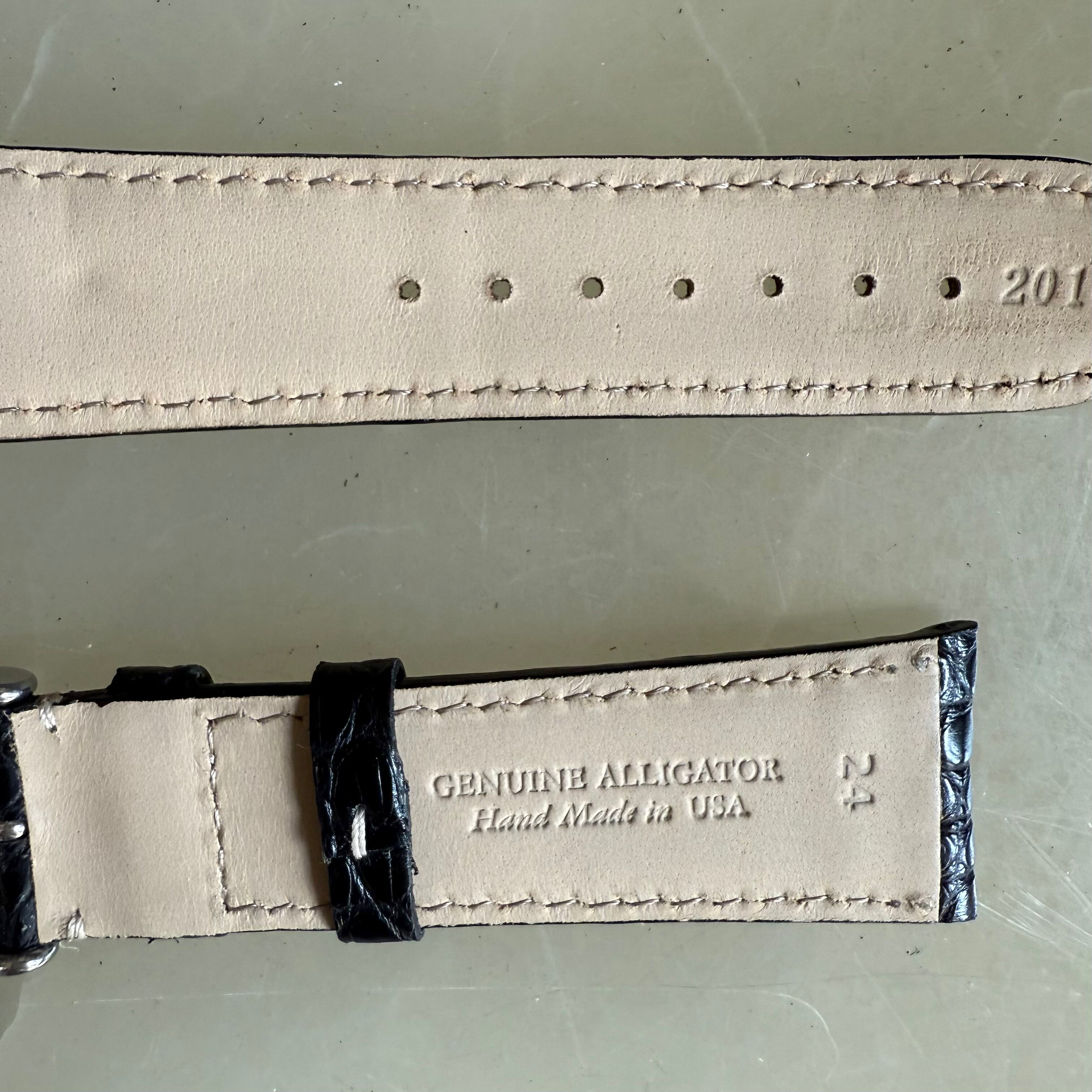Genuine Alligator Watch Strap Band 24mm Padded & Stitched with Buckle