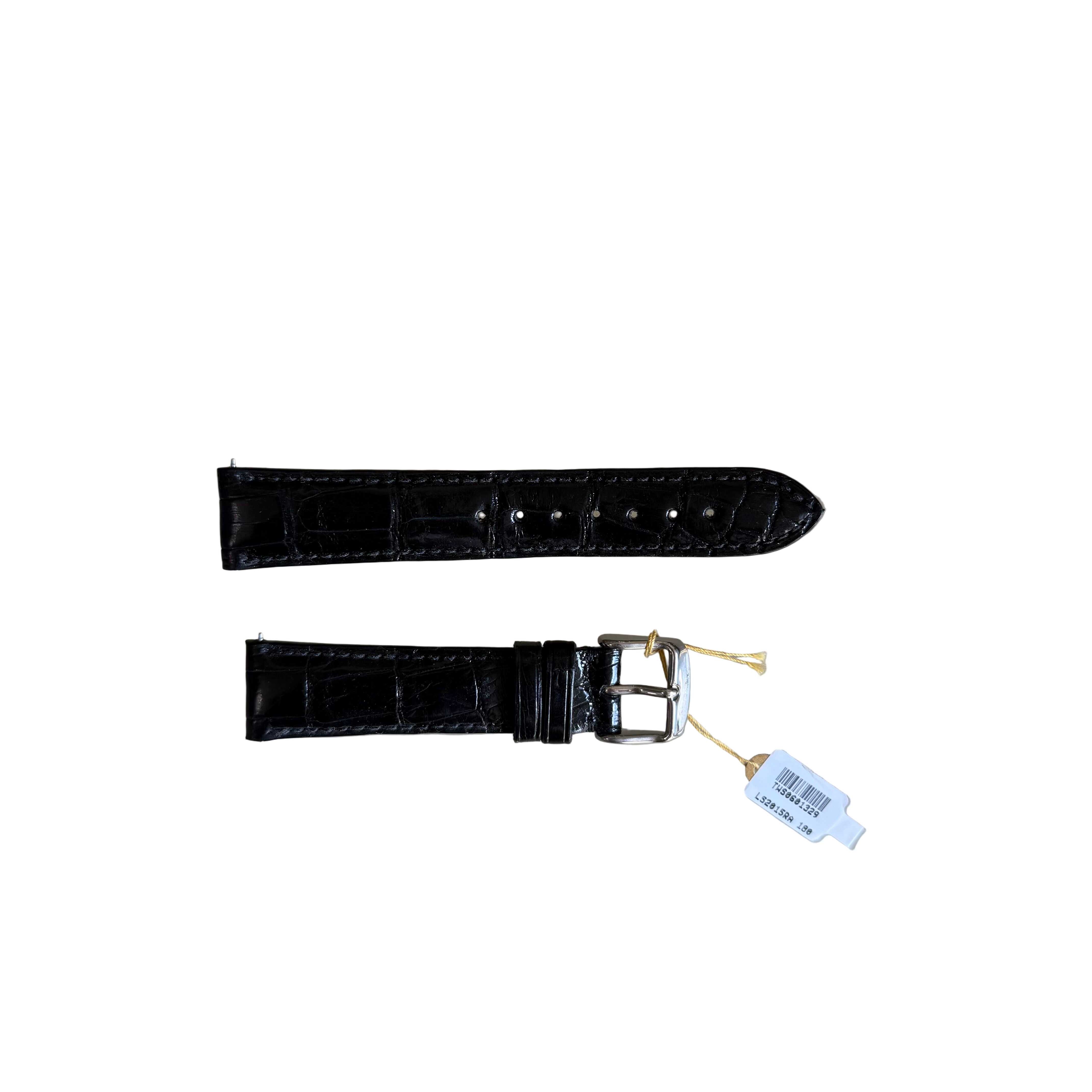Genuine Alligator Black Watch Strap Band 18mm Padded & Stitched with Buckle