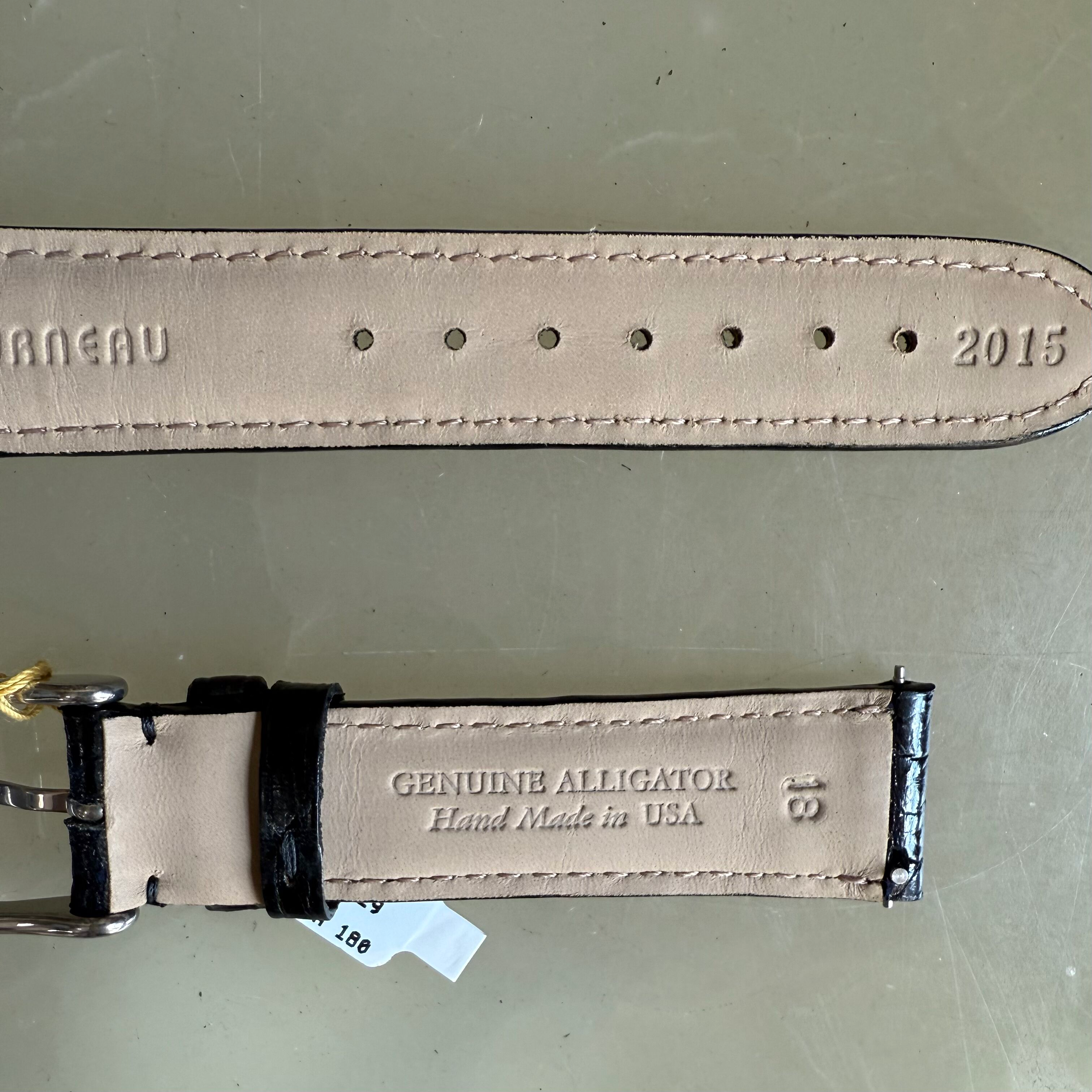 Genuine Alligator Black Watch Strap Band 18mm Padded & Stitched with Buckle