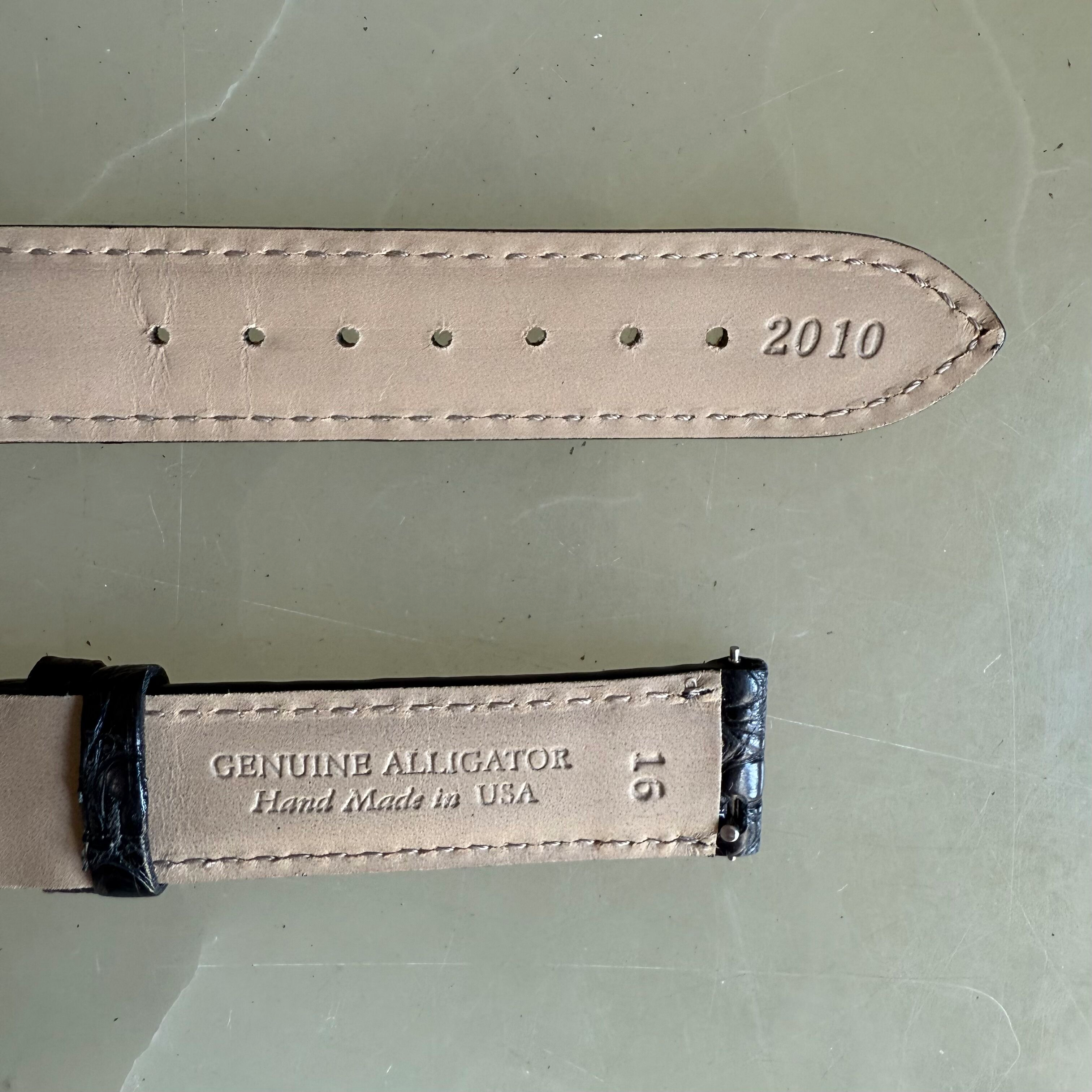 Genuine Alligator Black Watch Strap Band 16mm Padded & Stitched with Buckle