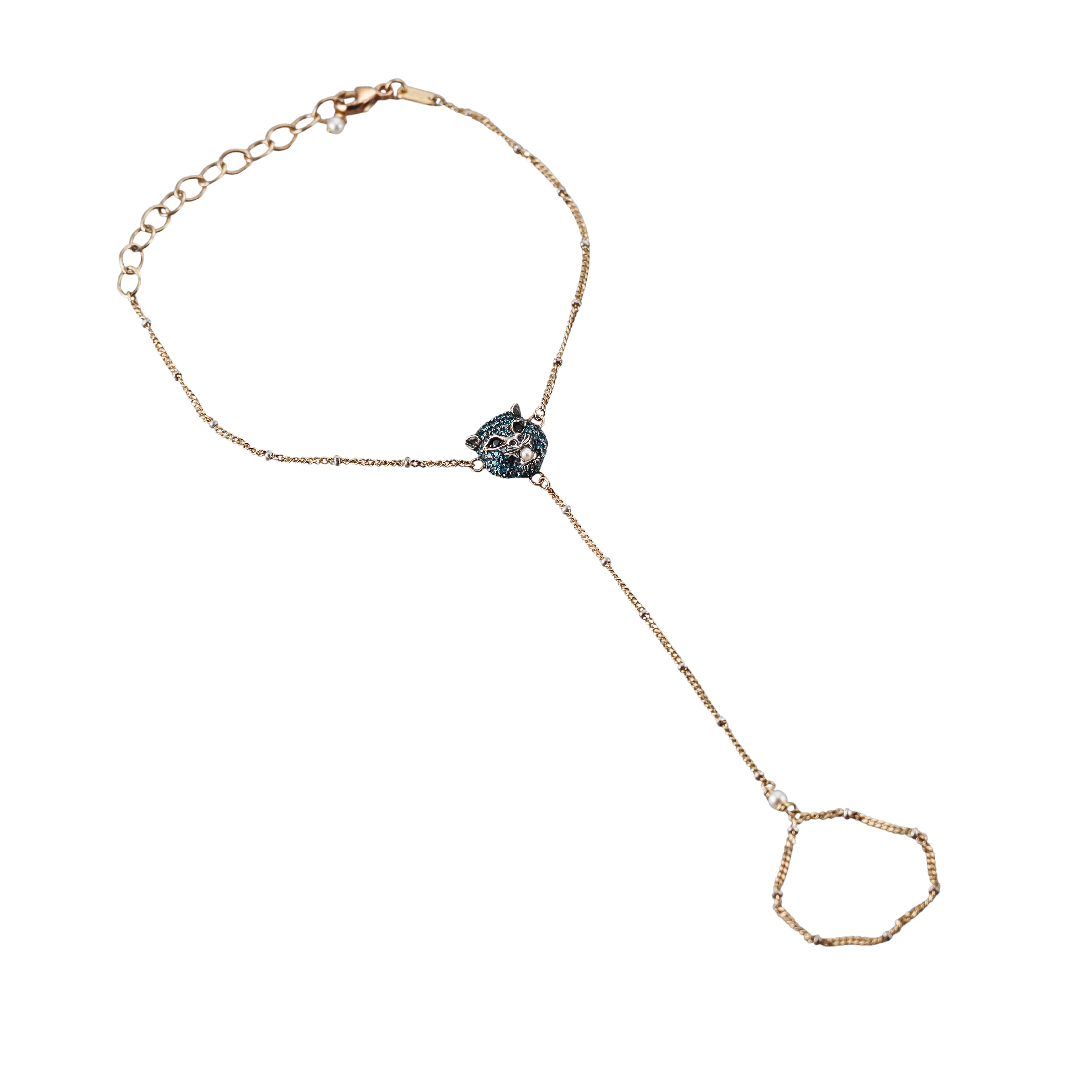 Gucci Le Marche des Marveilles 18k Gold Pearl Diamond Ring Bracelet Hand Piece