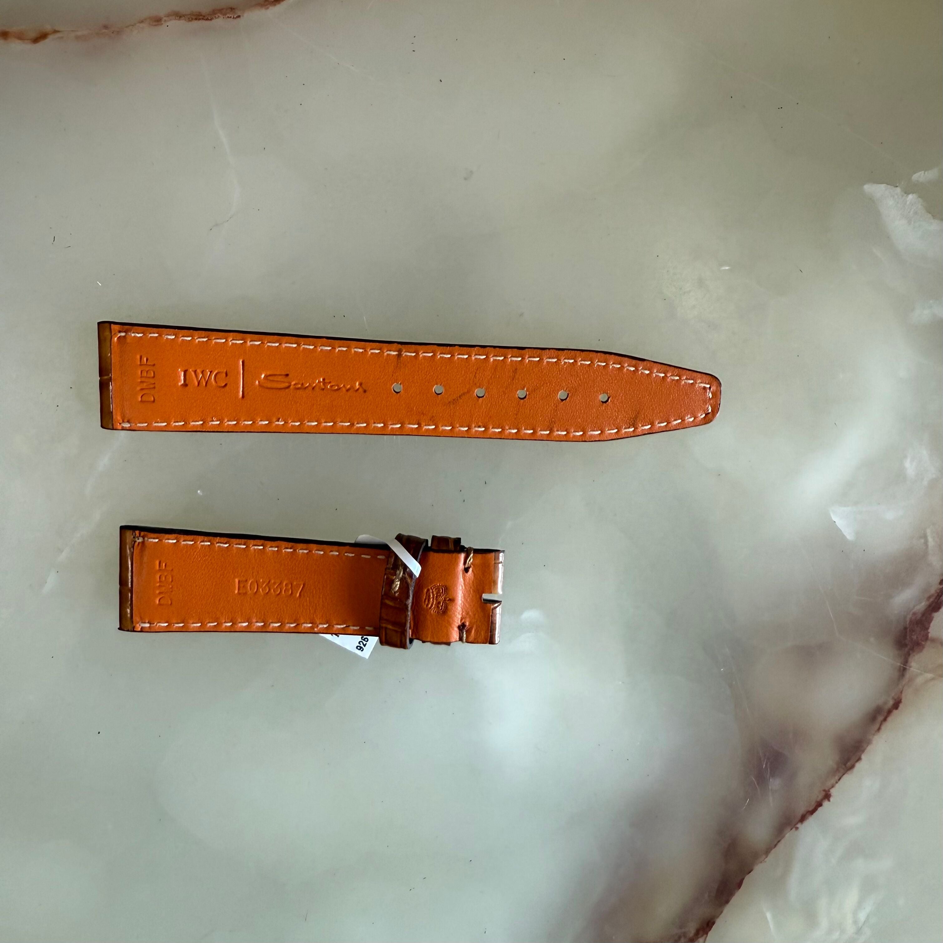 Authentic IWC Santoni Brown Alligator Watch Strap Band 18mm E03387