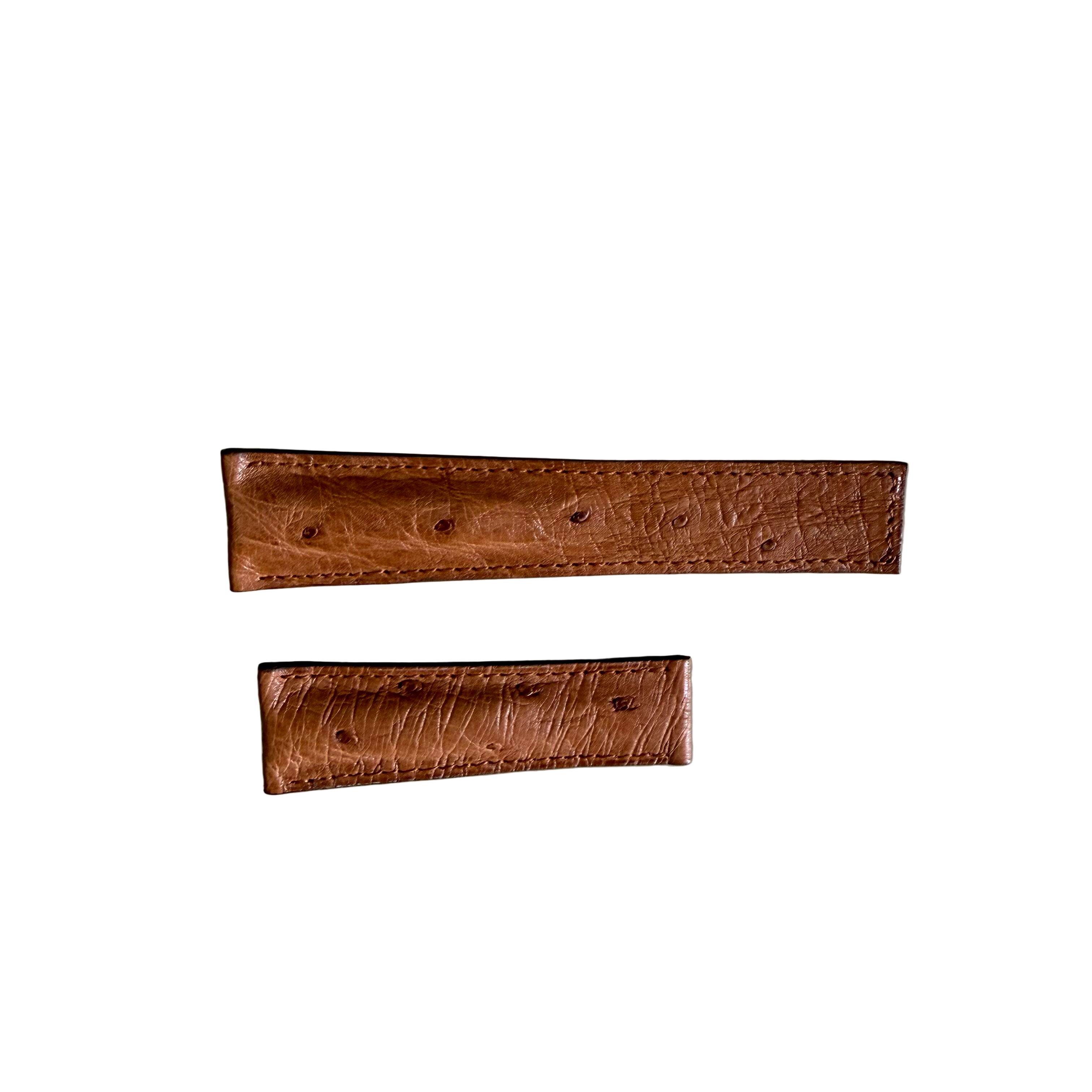 Genuine Ostrich Brown Watch Strap Band 24mm Padded & Stitched
