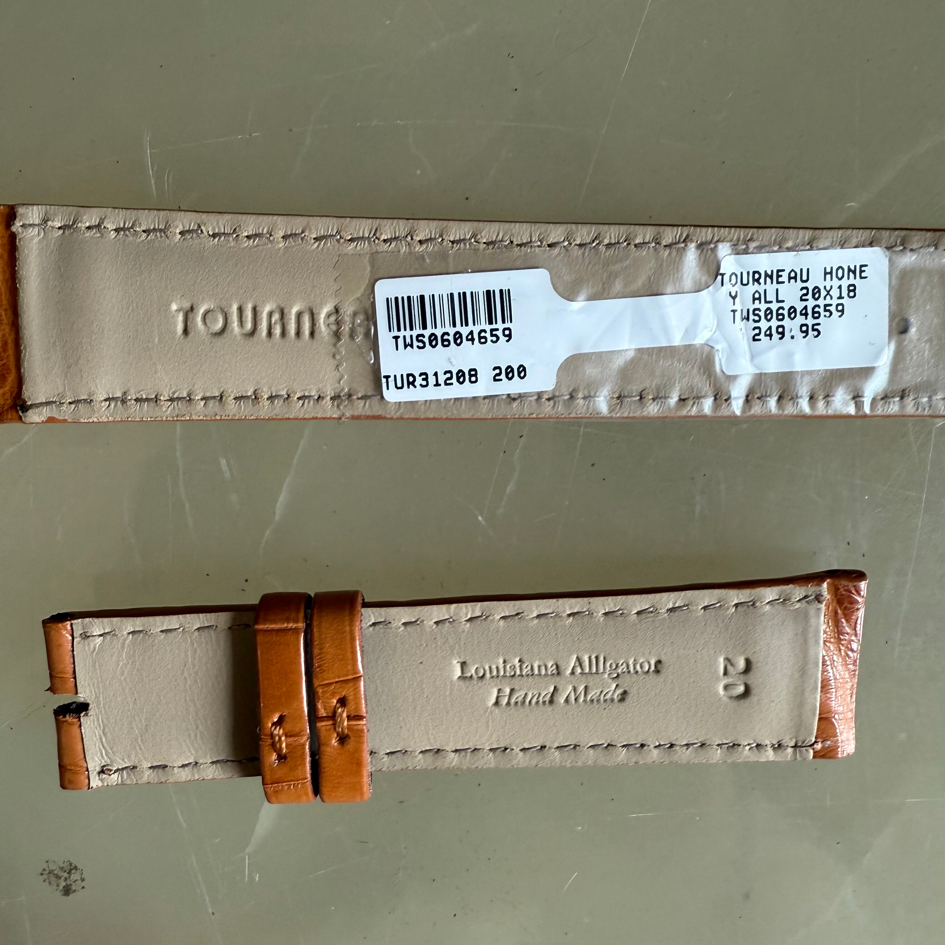 Genuine Alligator Brown Watch Strap Band 20mm Padded & Stitched