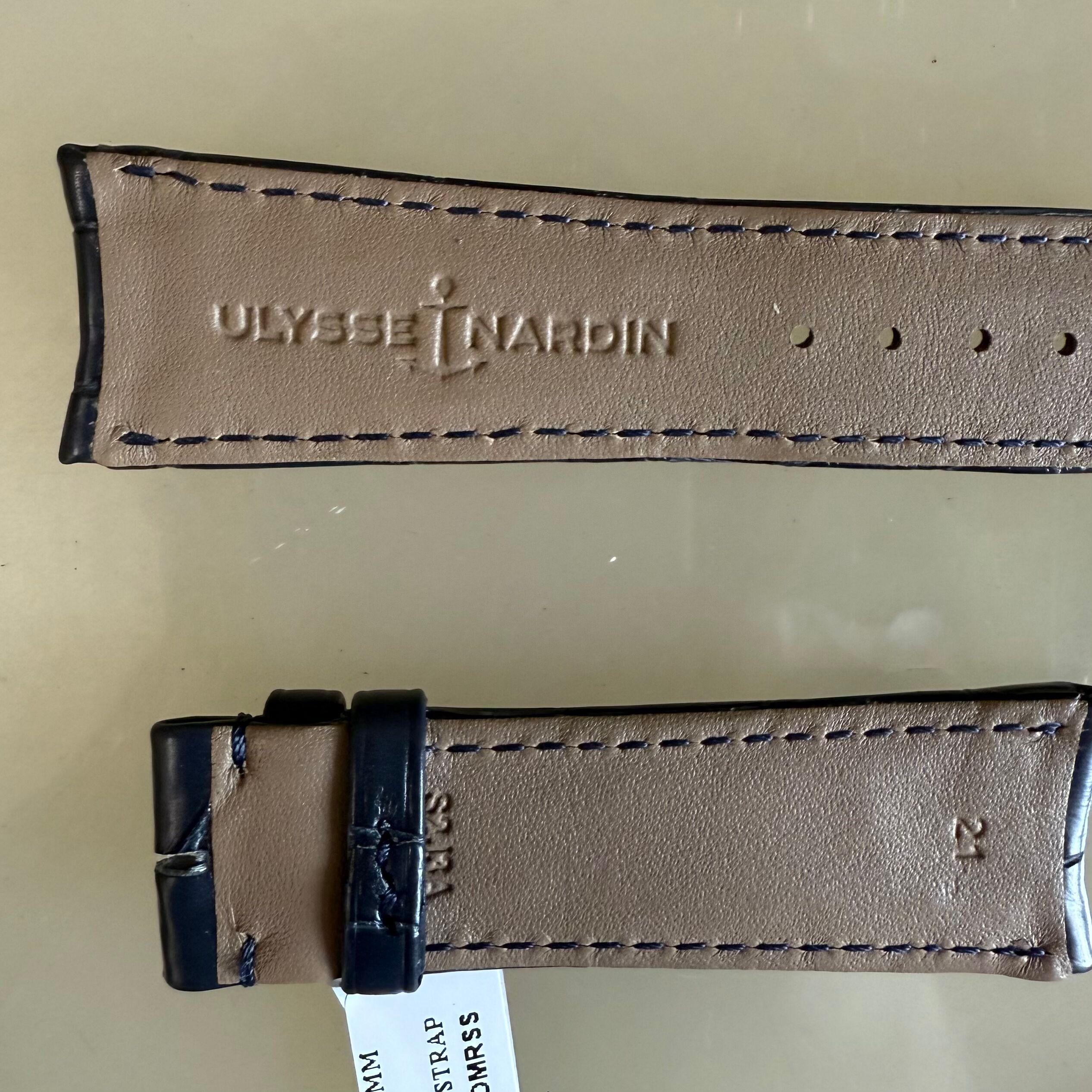 Authentic Ulysse Nardin Alligator Blue Watch Strap Band 21mm S2J3A