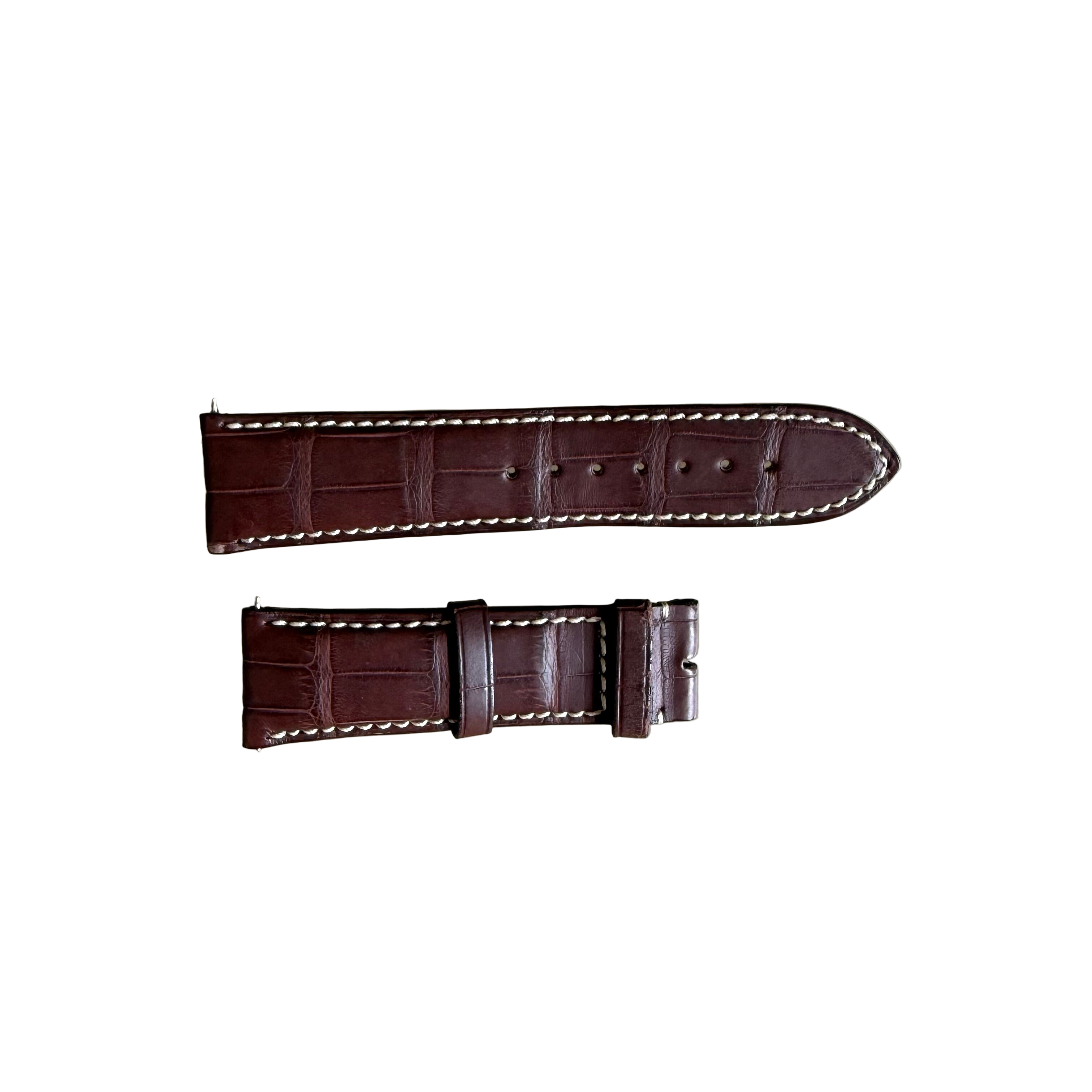 Genuine Alligator Brown Watch Strap Band 24mm Padded & Stitched
